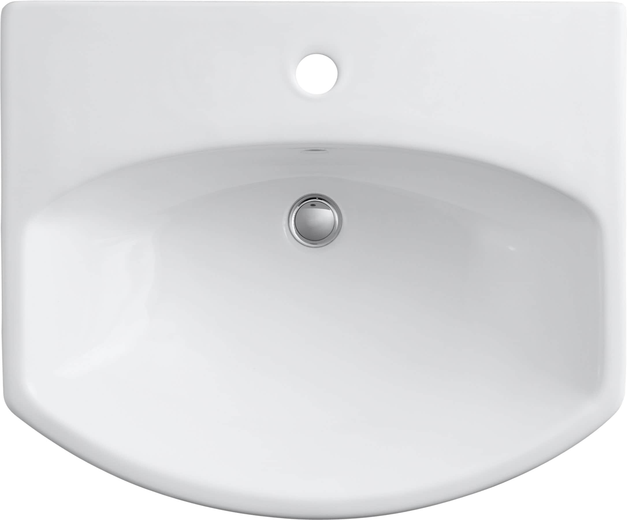 Combo de lavabo de pedestal en porcelana vitrificada blanca Cimarron de KOHLER (22.75 pulgadas x 18.88 pulgadas x 34.5 pulgadas) - 2362-1-0