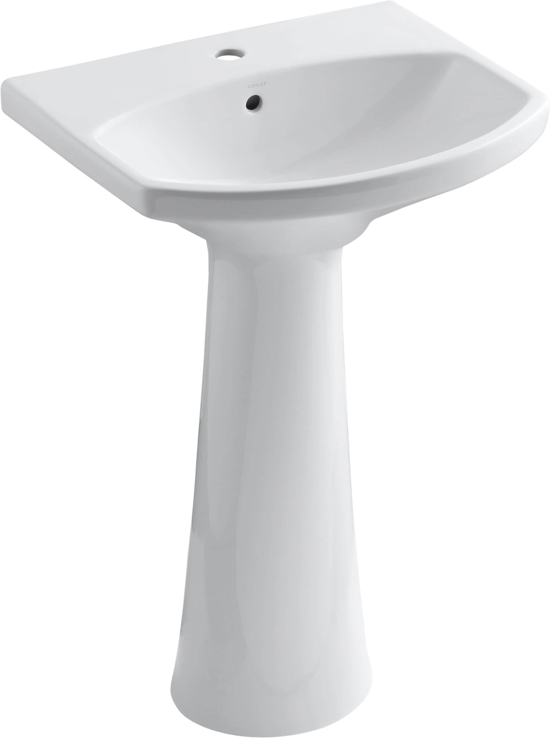 Combo de lavabo de pedestal en porcelana vitrificada blanca Cimarron de KOHLER (22.75 pulgadas x 18.88 pulgadas x 34.5 pulgadas) - 2362-1-0