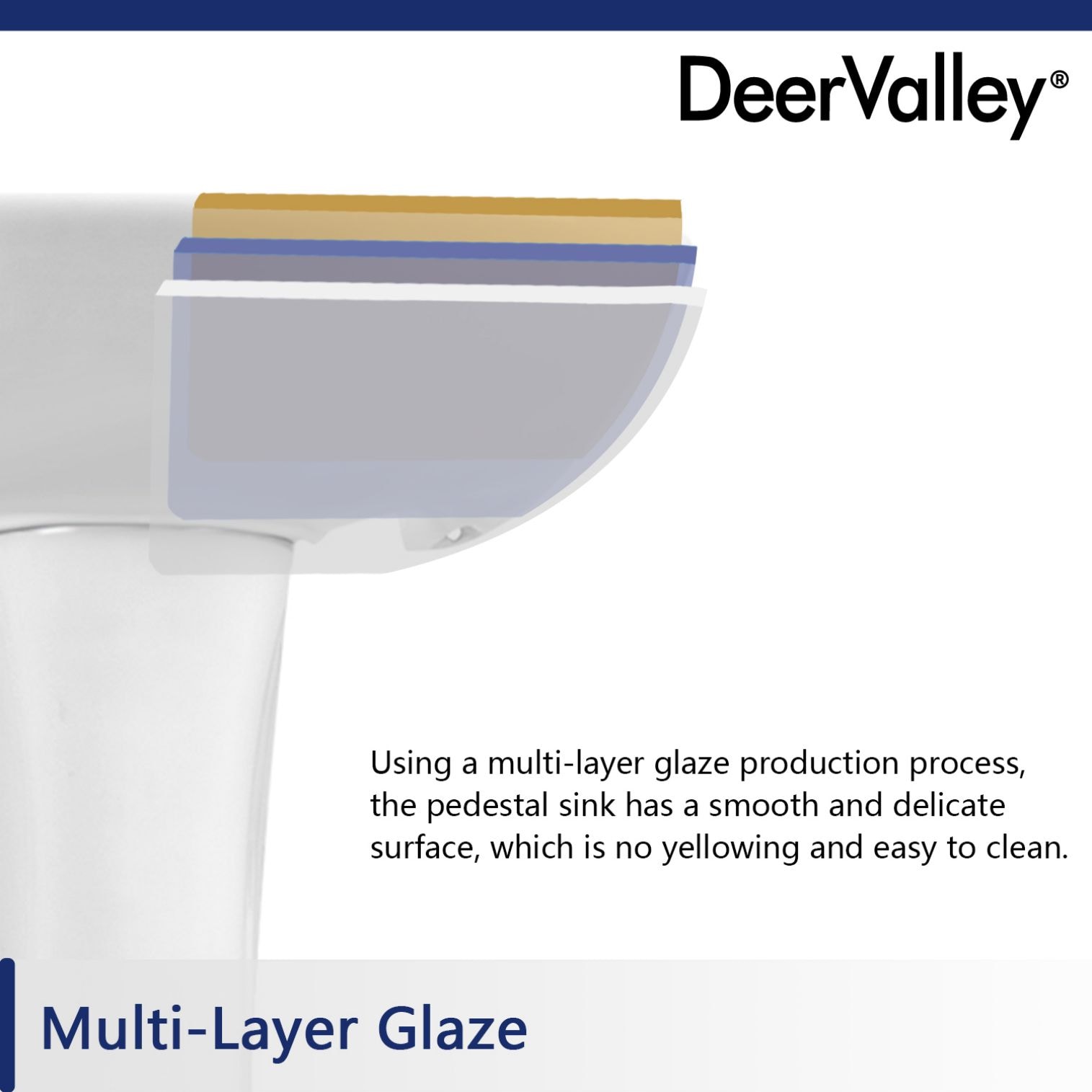 DeerValley Lavabo Pedestal de Cerámica Blanco Combo (16.54 pulgadas x 20.08 pulgadas x 32.09 pulgadas) - DV-1P525