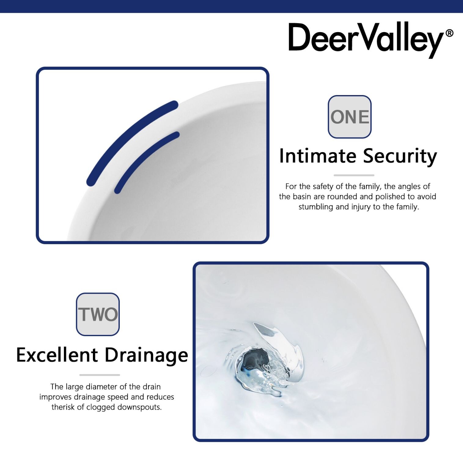 DeerValley Lavabo Pedestal de Cerámica Blanco Combo (16.54 pulgadas x 20.08 pulgadas x 32.09 pulgadas) - DV-1P525