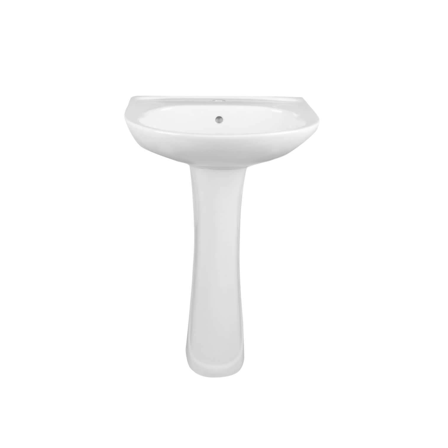 DeerValley Lavabo Pedestal de Cerámica Blanco Combo (16.54 pulgadas x 20.08 pulgadas x 32.09 pulgadas) - DV-1P525