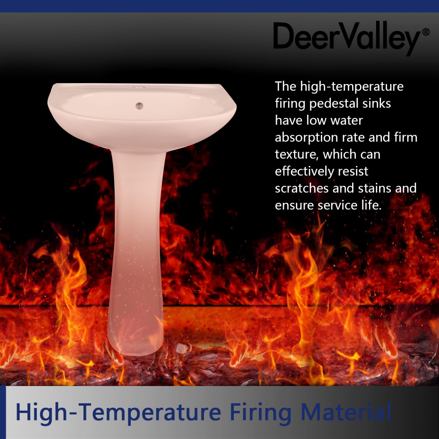 DeerValley Lavabo Pedestal de Cerámica Blanco Combo (16.54 pulgadas x 20.08 pulgadas x 32.09 pulgadas) - DV-1P525