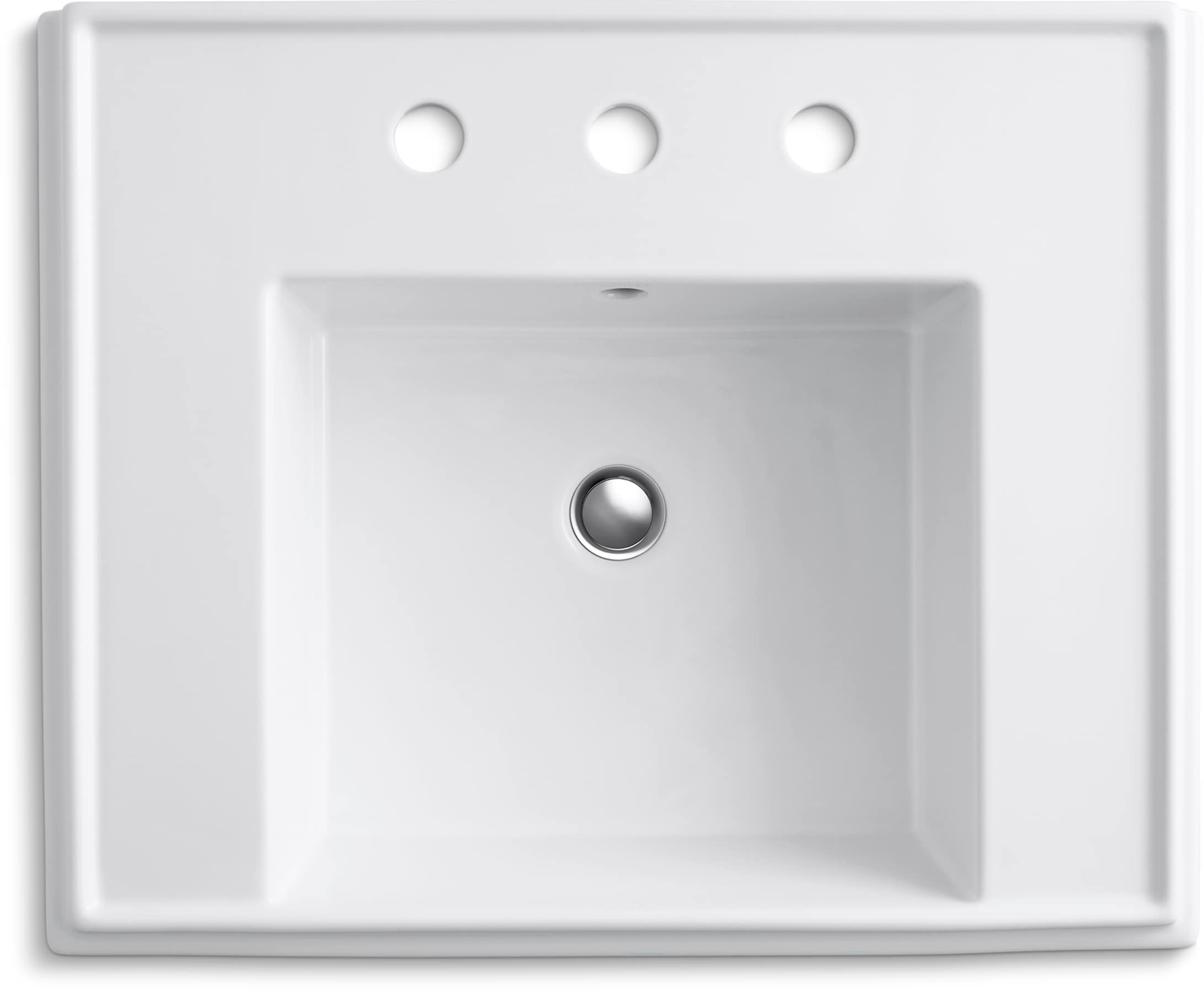 Tresham Combo de Lavabo de Pedestal en Blanco de Barro de Fuego (24 pulgadas x 19.5 pulgadas x 34.625 pulgadas) - 2844-8-0