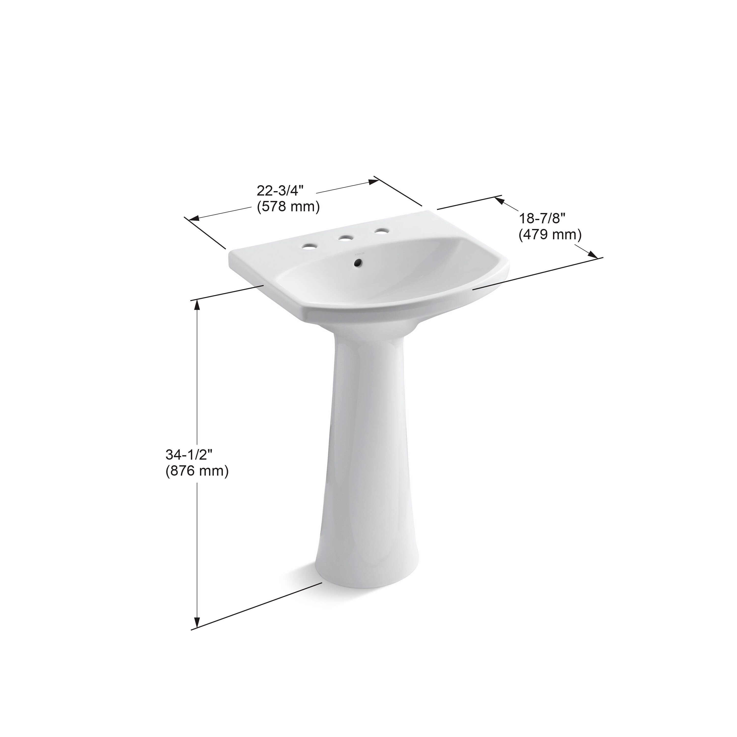 KOHLER Cimarron Blanco (22.75 pulgadas x 18.88 pulgadas x 34.5 pulgadas) - 2362-8-0