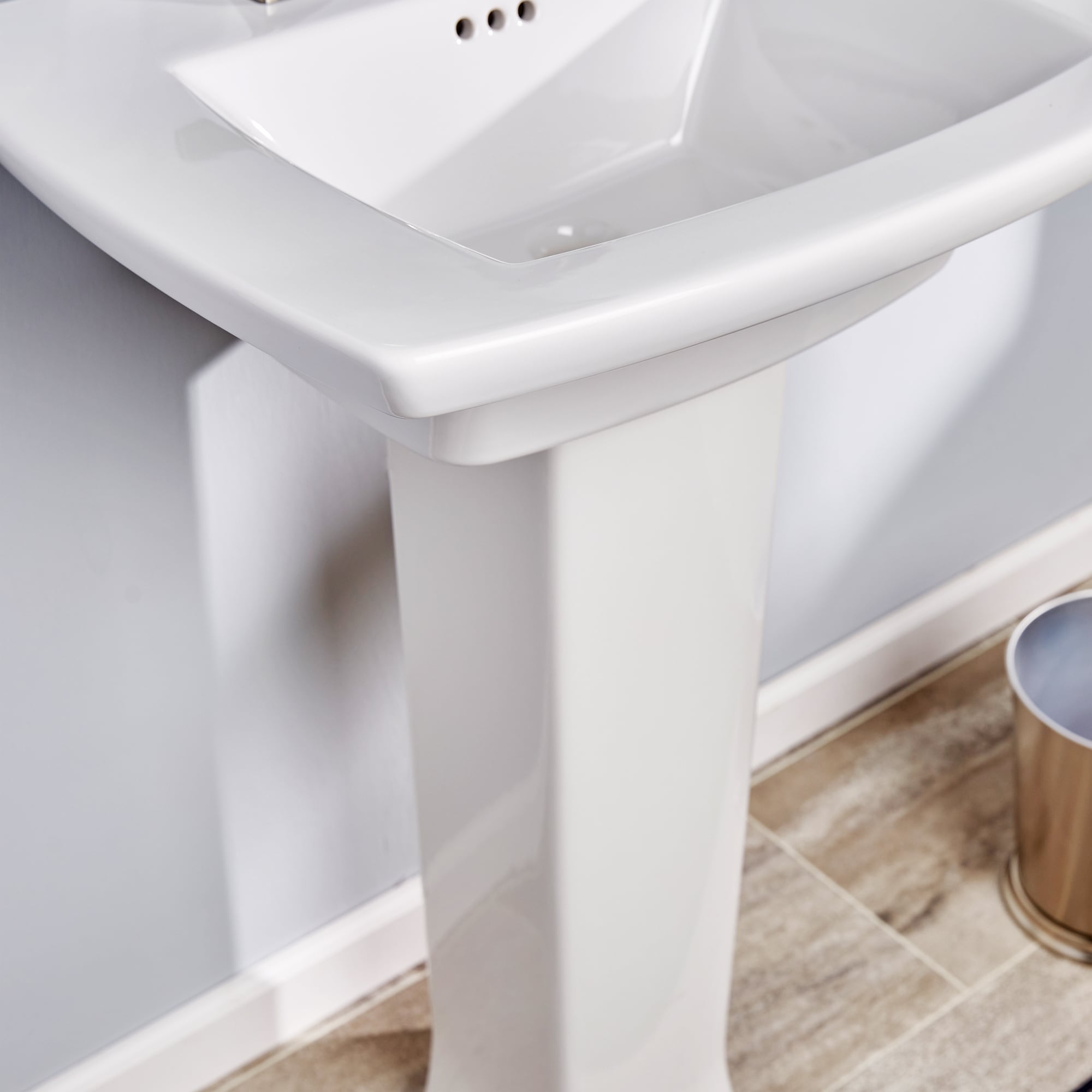 Fregadero de pedestal de porcelana blanca moderna American Standard Edgemere (combo de 19.5 pulgadas x 25 pulgadas x 35.625 pulgadas) - 0445800.020