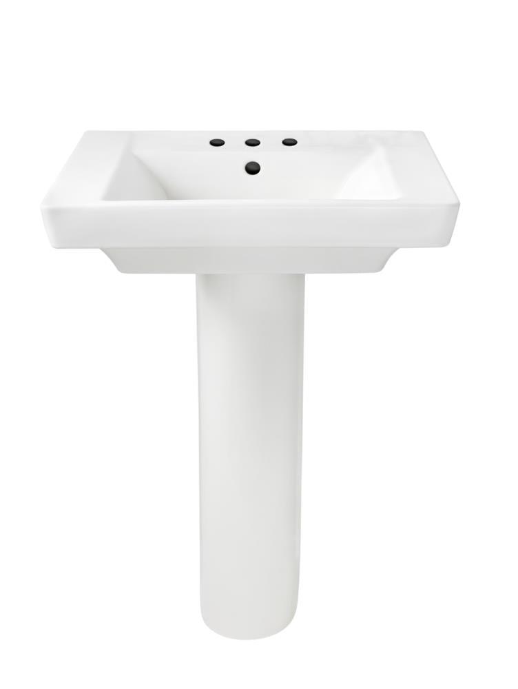 Fregadero de pedestal American Standard Boulevard de cerámica vitrificada blanca en combo (19 pulgadas x 24 pulgadas x 35.5 pulgadas) - 0641800.020