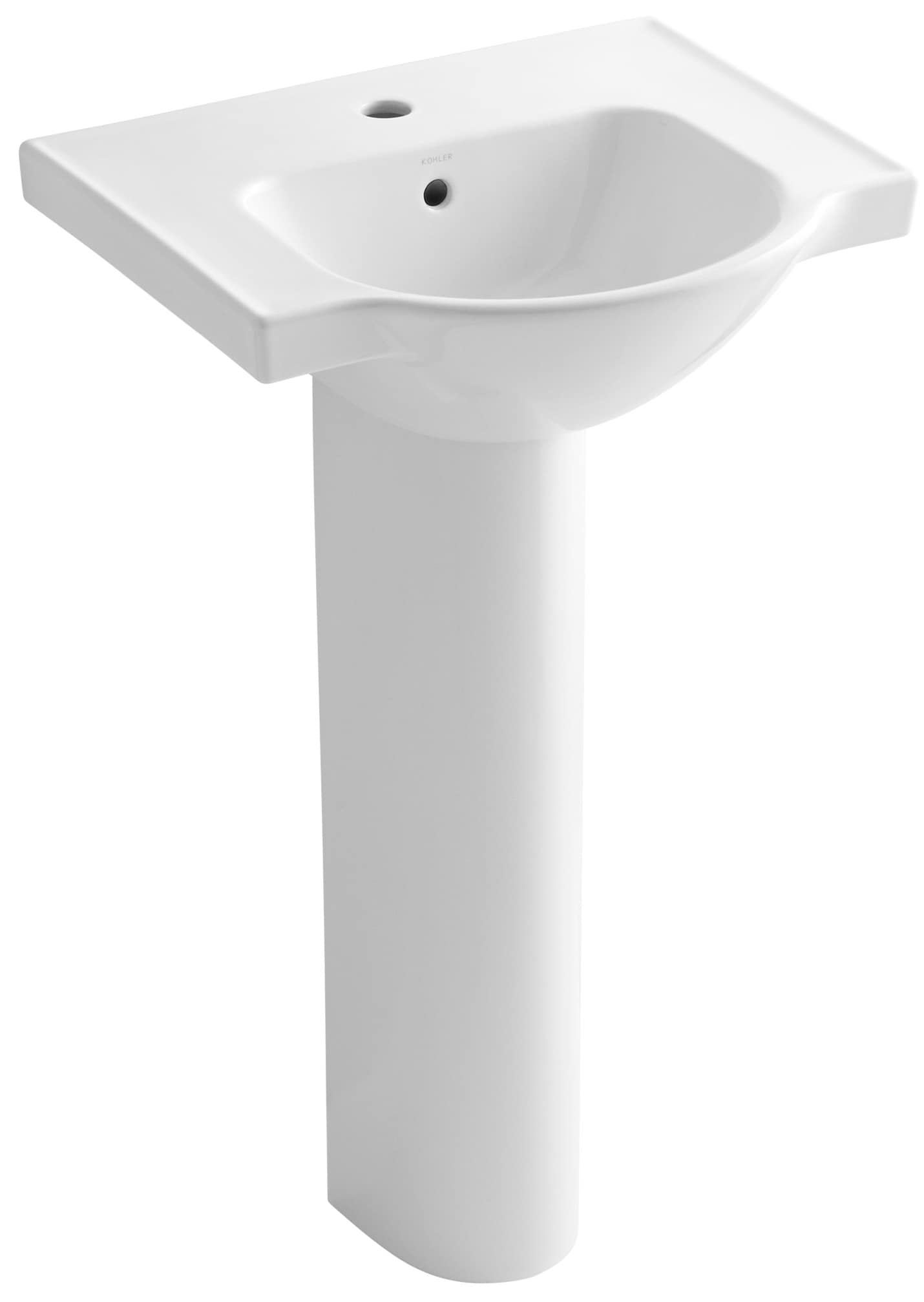 Fregadero de pedestal blanco de porcelana vitrificada KOHLER Veer (21 pulgadas x 35.5 pulgadas) - 5265-1-0
