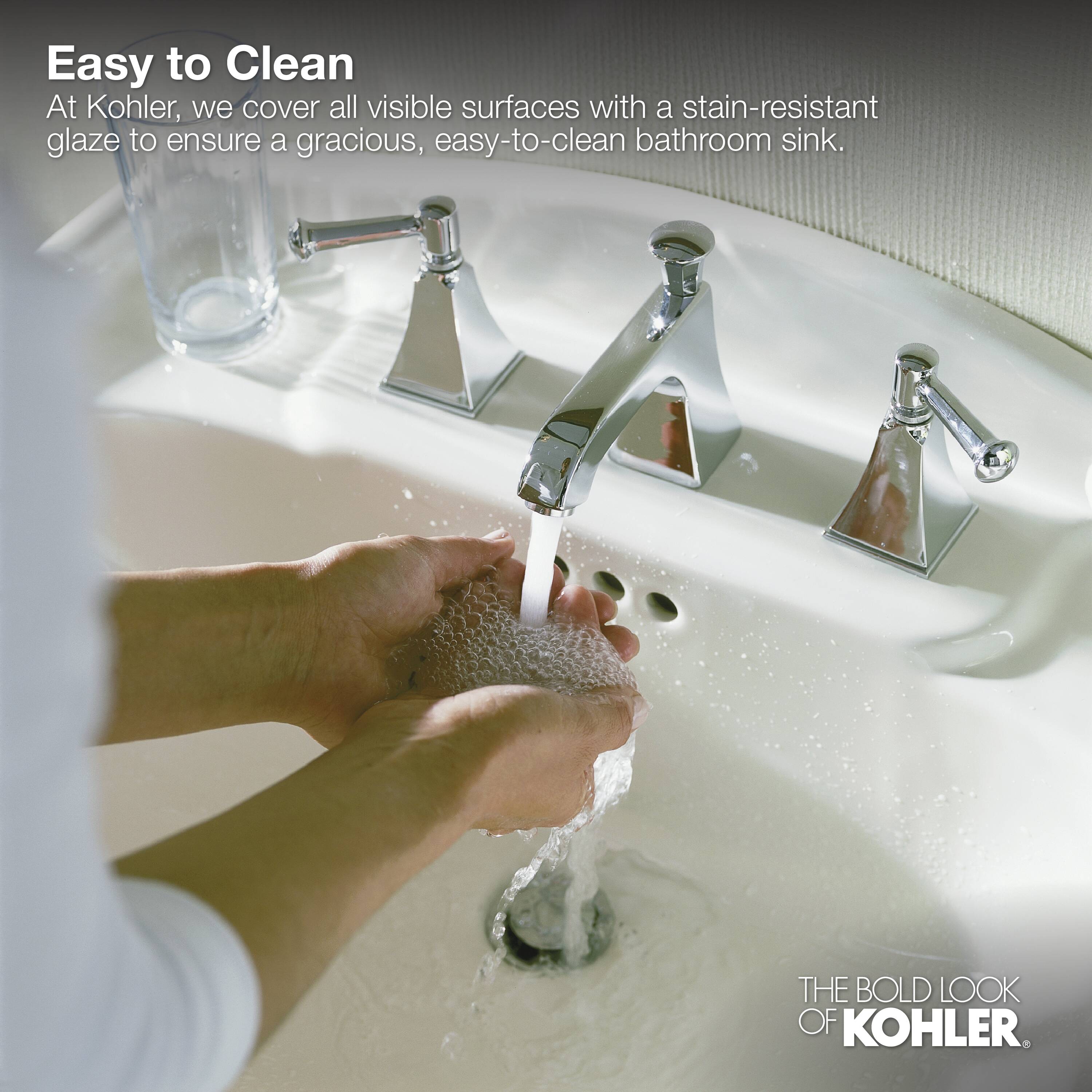 Fregadero de pedestal Memoirs de cerámica de fuego blanco KOHLER (24.19 pulgadas x 19.88 pulgadas x 34.38 pulgadas) - 2238-1-0