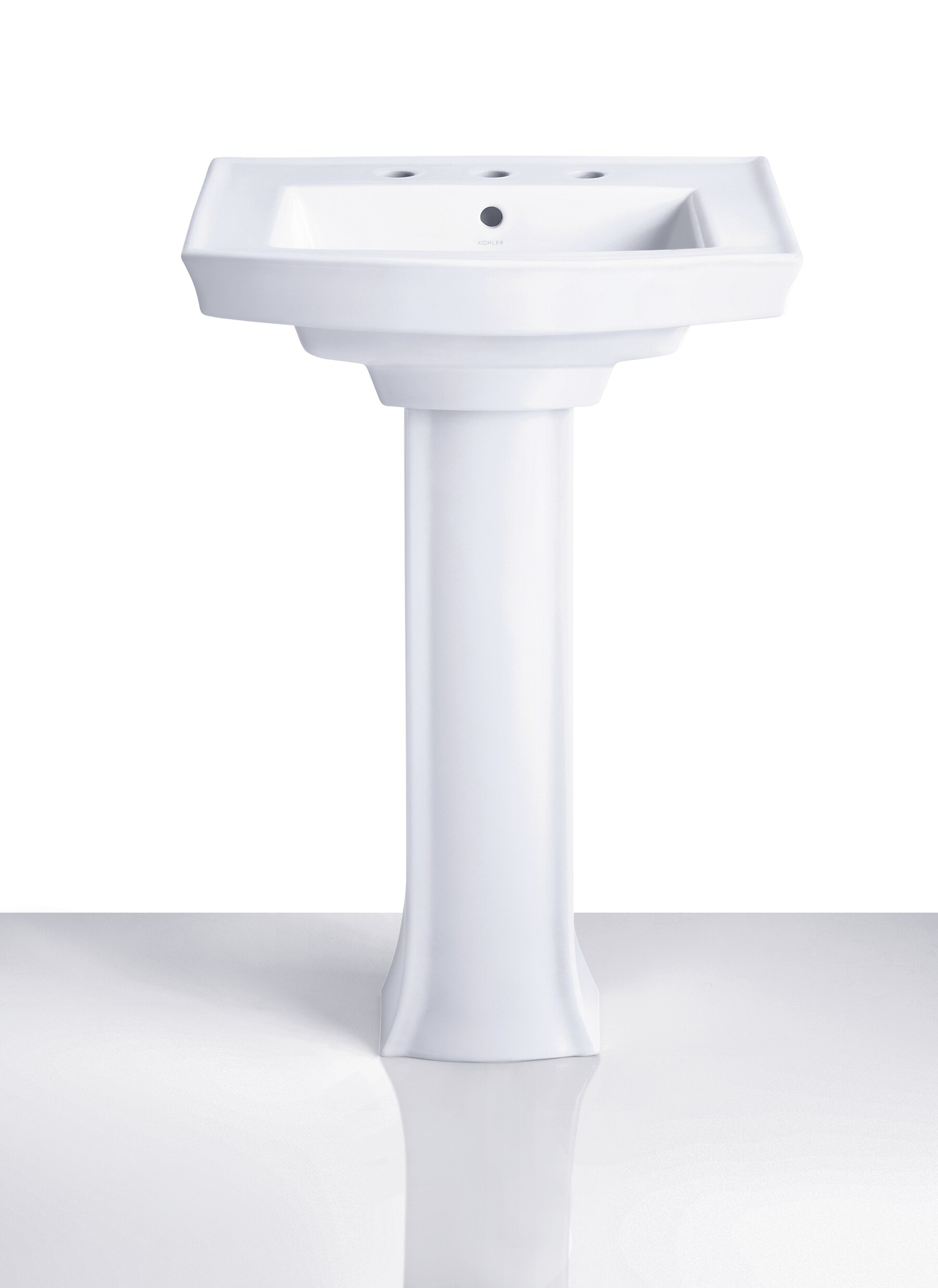 Base de lavabo de pedestal blanco de porcelana vitrificada Archer de KOHLER (27.75 pulgadas x 13.4 pulgadas x 27.75 pulgadas) - 2357-0