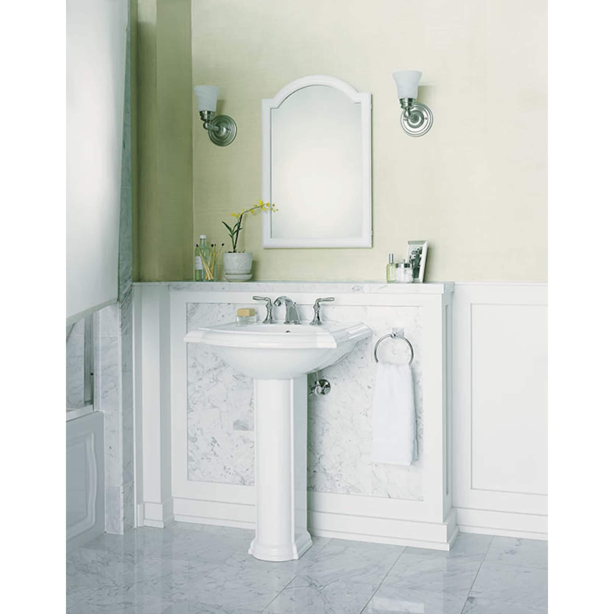 Lavabo de pedestal de porcelana blanca Devonshire de KOHLER (combinación 24.125 pulgadas x 19.75 pulgadas x 33.5 pulgadas) - 2286-8-0
