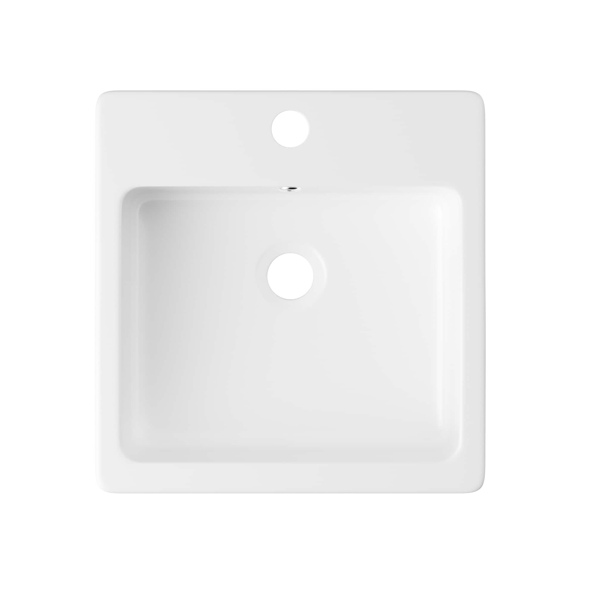 Eridanus Eridanus Turner Lavabo Peonín de China Vítrea Blanco Moderno Combo (16 pulgadas x 33 pulgadas) - ERI-PB-402-A