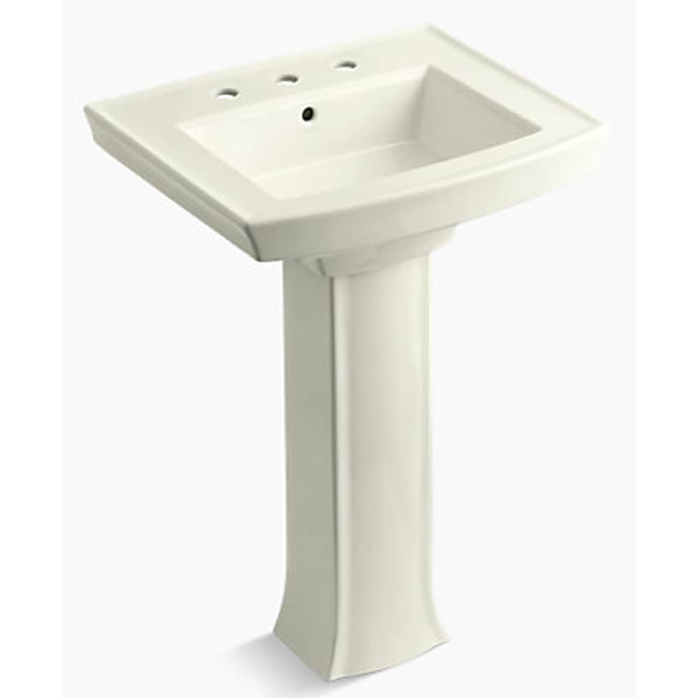 Fregadero de pedestal combinado en biscuit de China vitrificada Archer de KOHLER (23.94 pulgadas x 20.5 pulgadas x 35.25 pulgadas) - 2359-8-96