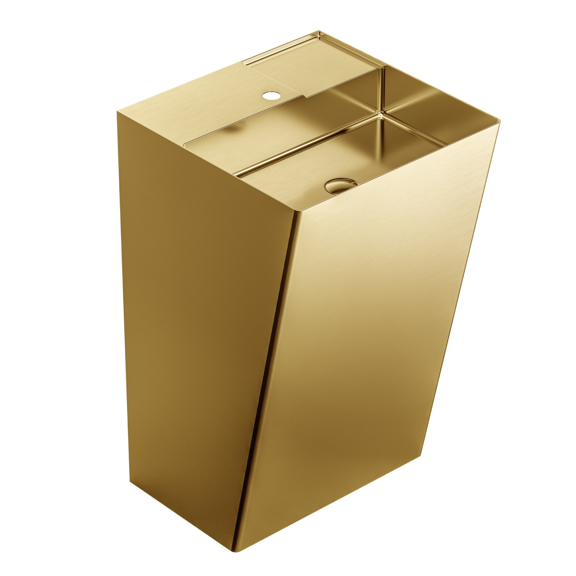 Fregadero de pedestal de acero inoxidable dorado Karran Karran con desagüe (19.75 pulgadas x 16.5 pulgadas x 32.75 pulgadas) - CCP500G