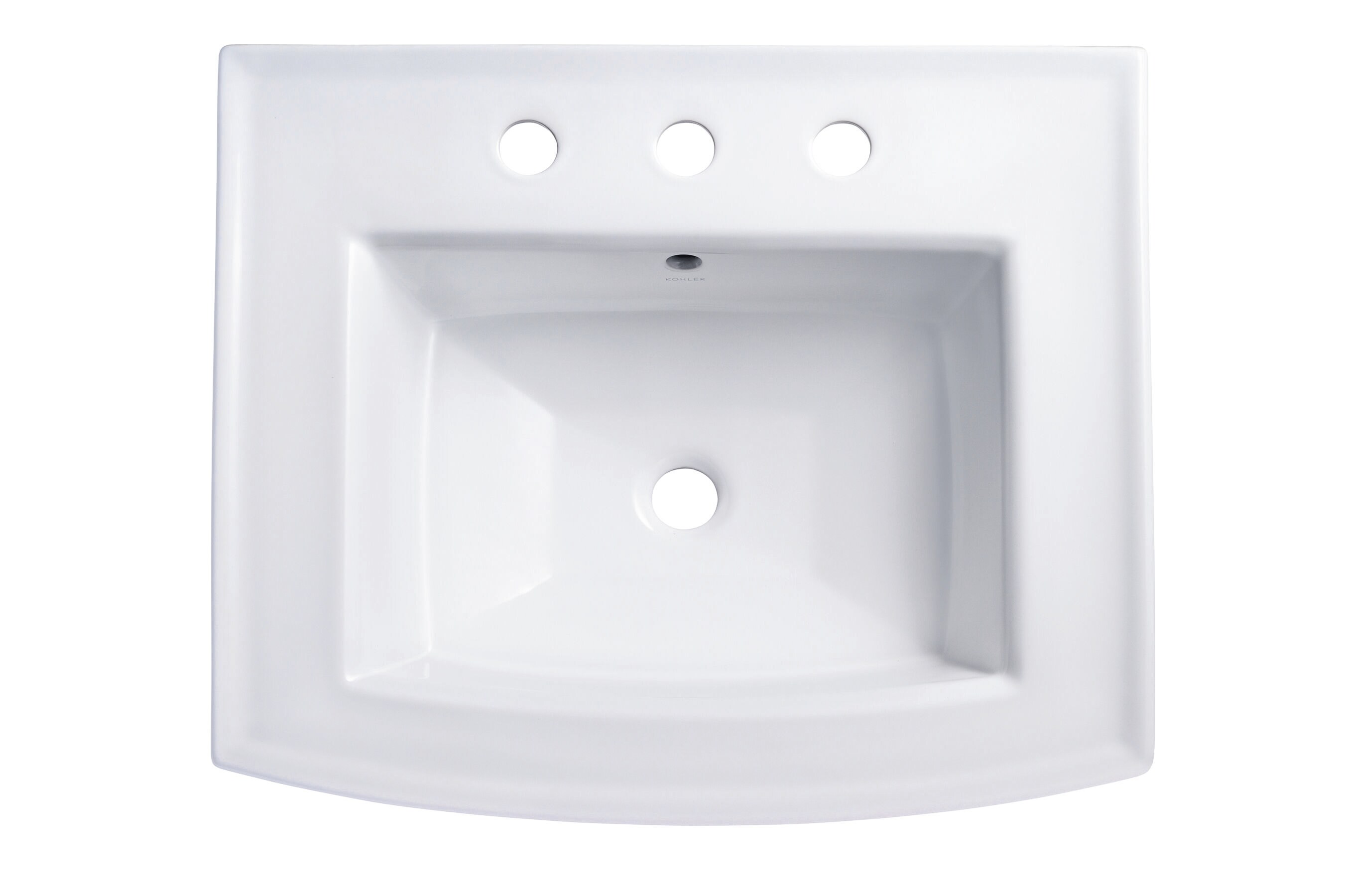 Archer Lavabo Pedestal de Porcelana Blanca de KOHLER (23.94 pulgadas x 20.44 pulgadas x 7.94 pulgadas) - 2358-8-0