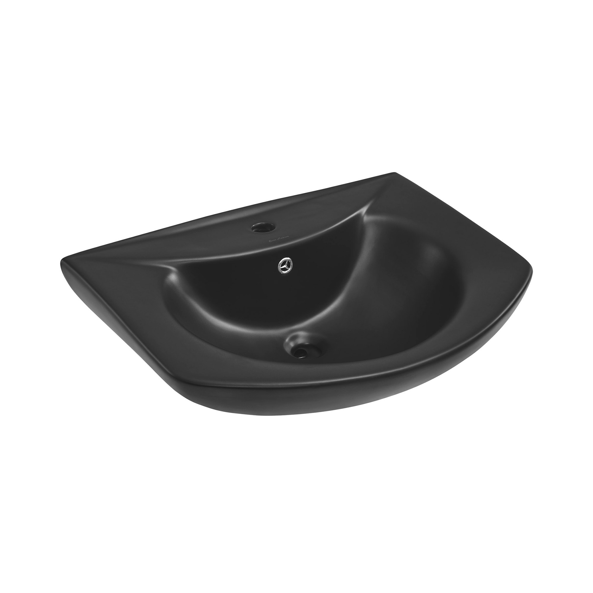 Lavabo de pedestal negro mate moderno de cerámica Montparnasse de Swiss Madison (20.5 pulgadas x 26 pulgadas x 35.5 pulgadas) - SM-25-PSMPE04BK
