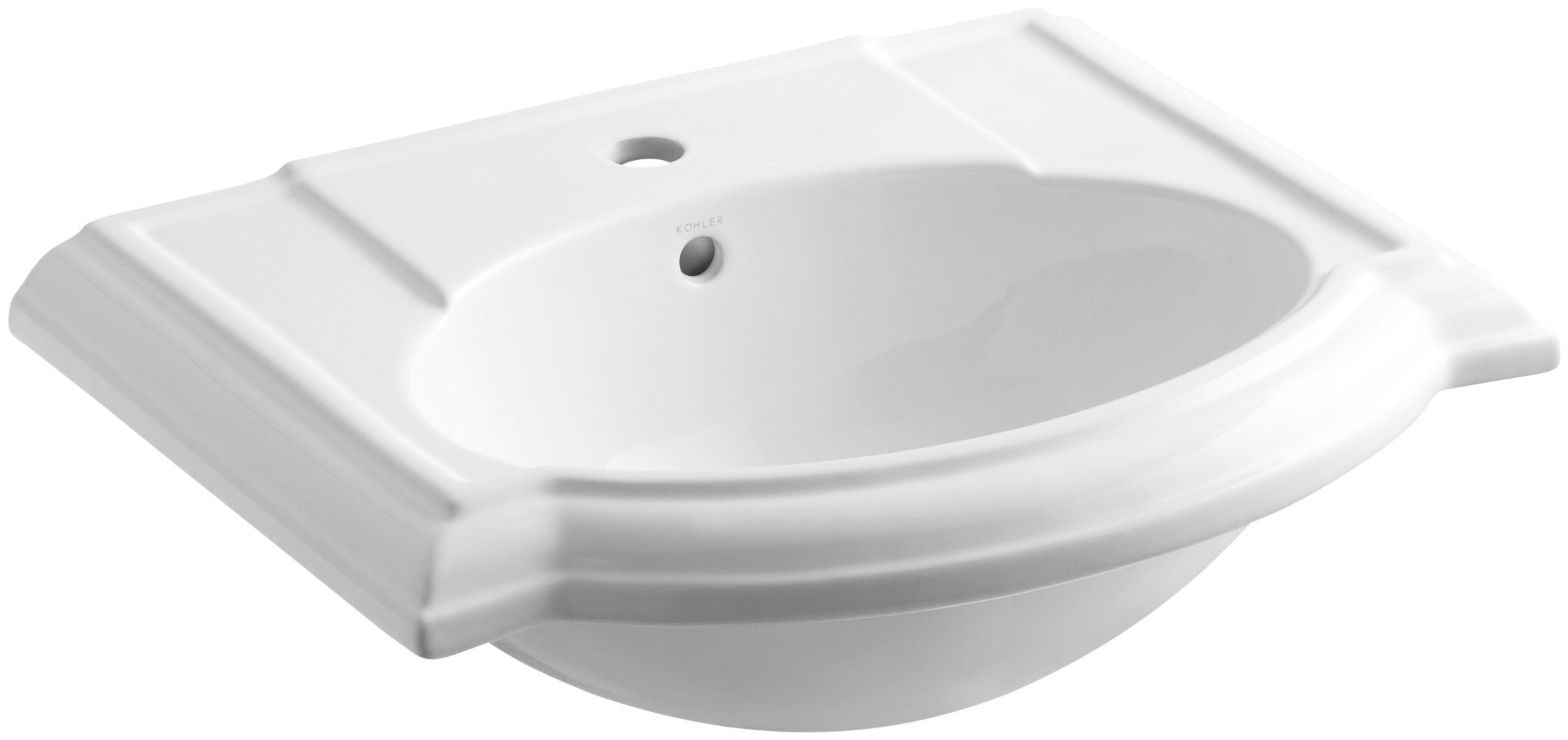 Devonshire Lavabo de pedestal blanco de porcelana vitrificada (24.125 pulgadas x 19.75 pulgadas x 9 pulgadas) - 2287-1-0