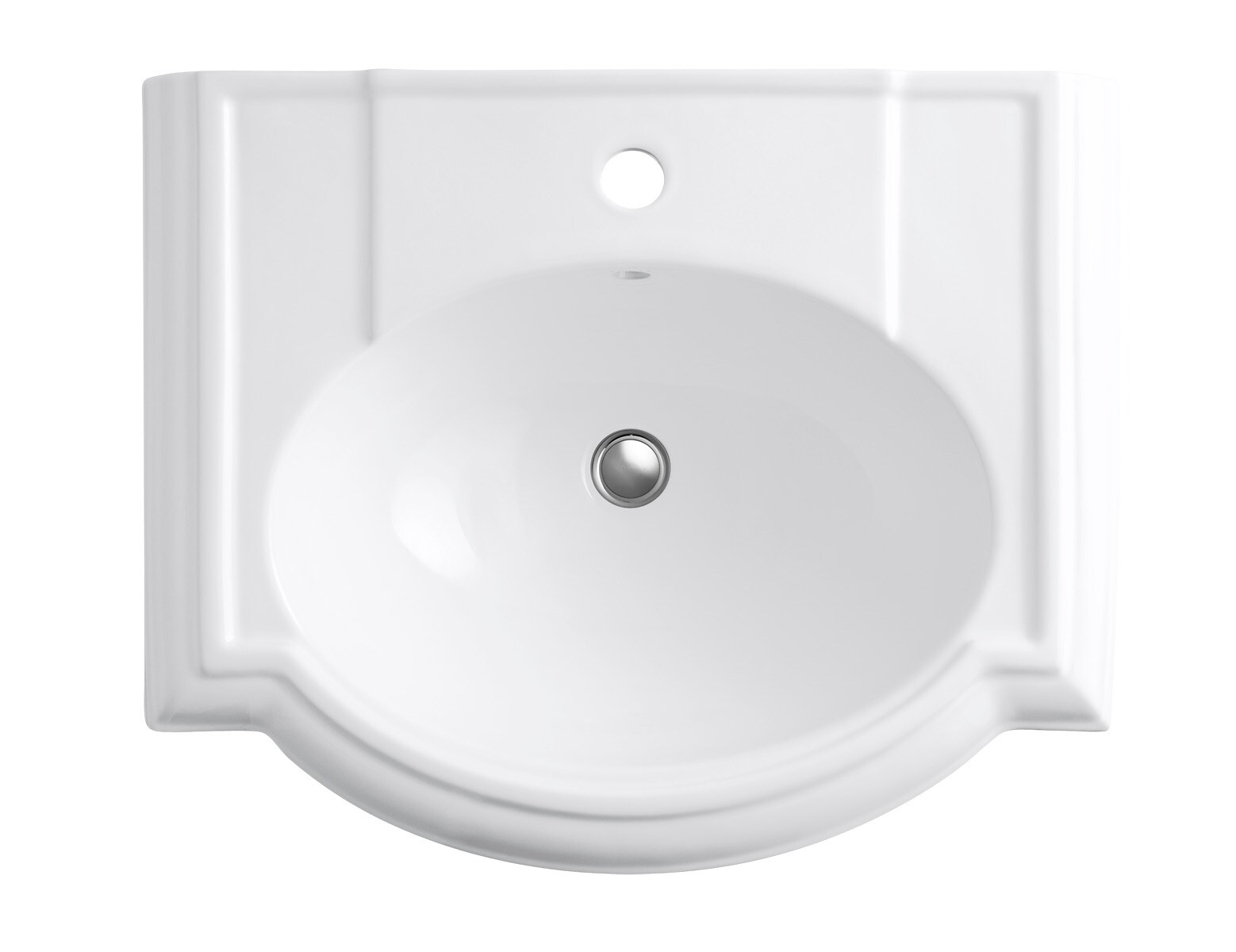 Devonshire Lavabo de pedestal blanco de porcelana vitrificada (24.125 pulgadas x 19.75 pulgadas x 9 pulgadas) - 2287-1-0