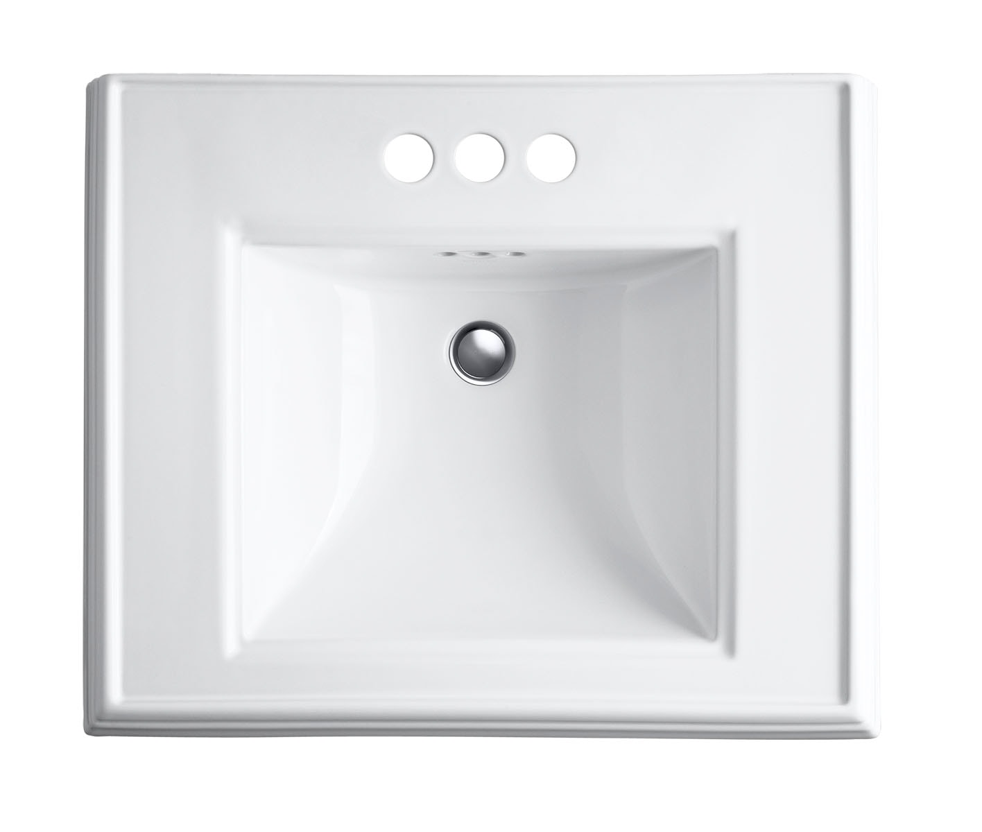 Top de lavabo de pedestal de porcelana KOHLER Memoirs Blanco (24 pulgadas x 11 pulgadas x 22.438 pulgadas) - 2239-4-0