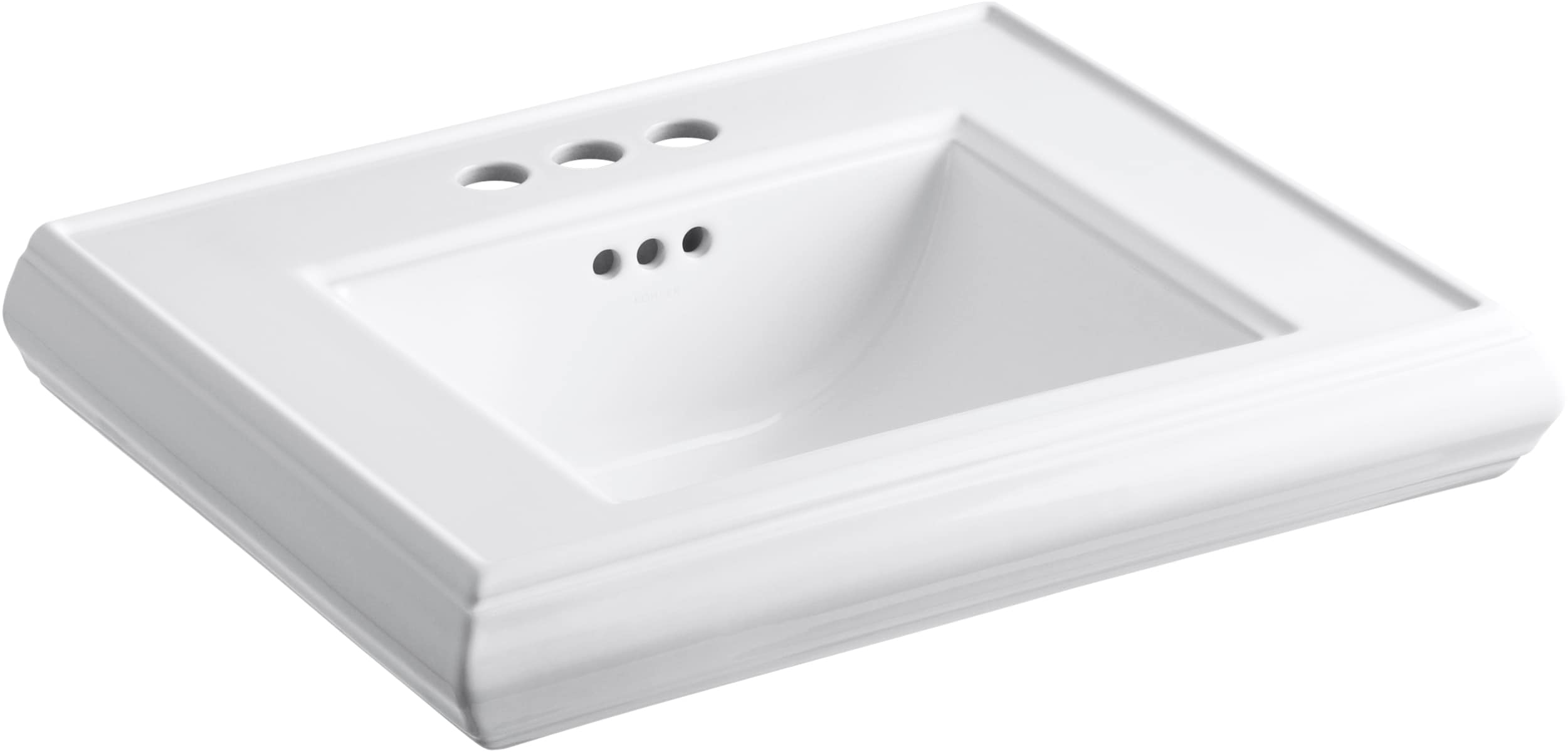 Top de lavabo de pedestal de porcelana KOHLER Memoirs Blanco (24 pulgadas x 11 pulgadas x 22.438 pulgadas) - 2239-4-0