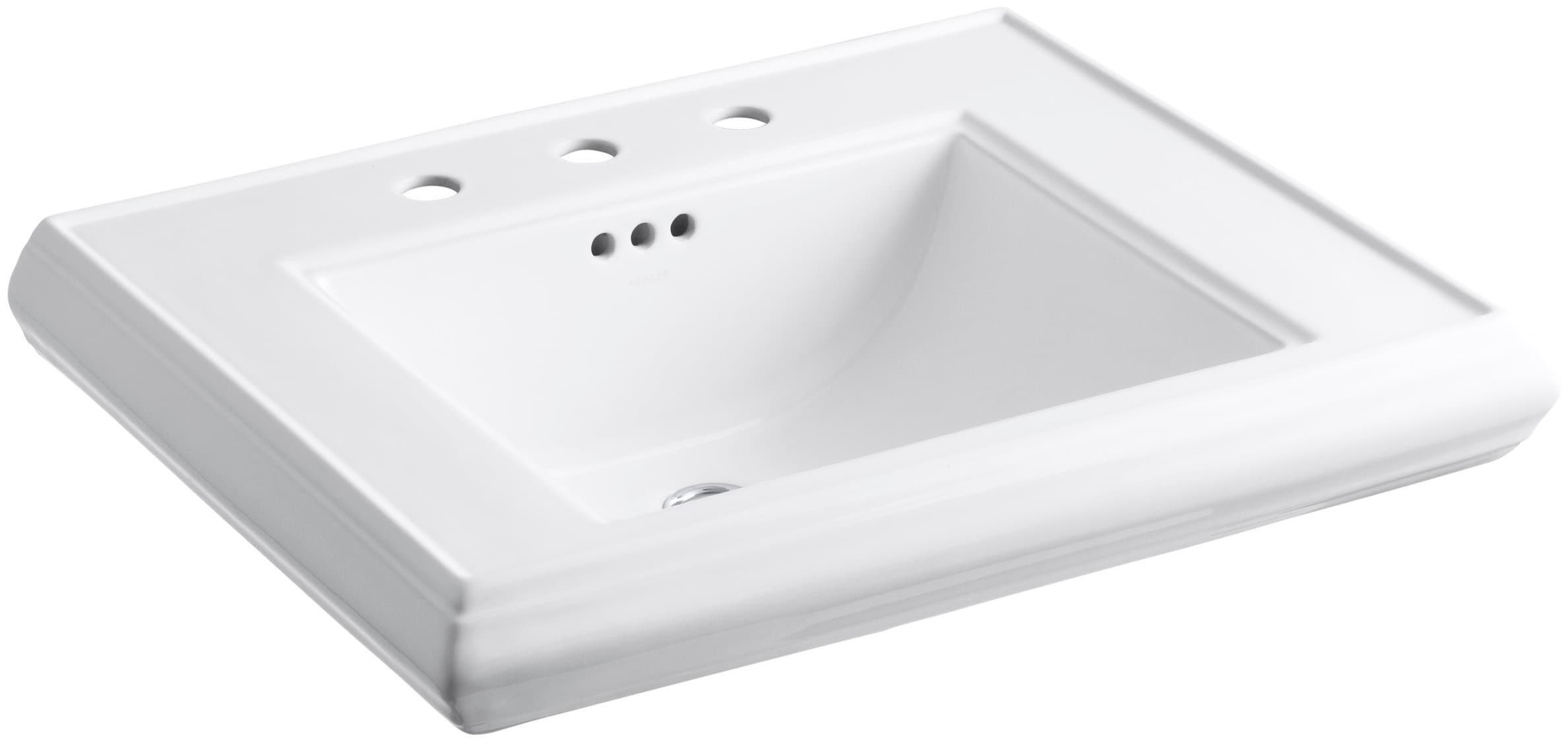 KOHLER Memoirs Lavabo de pedestal blanco de cerámica de fuego (27 pulgadas x 11 pulgadas x 24.813 pulgadas) - 2259-8-0