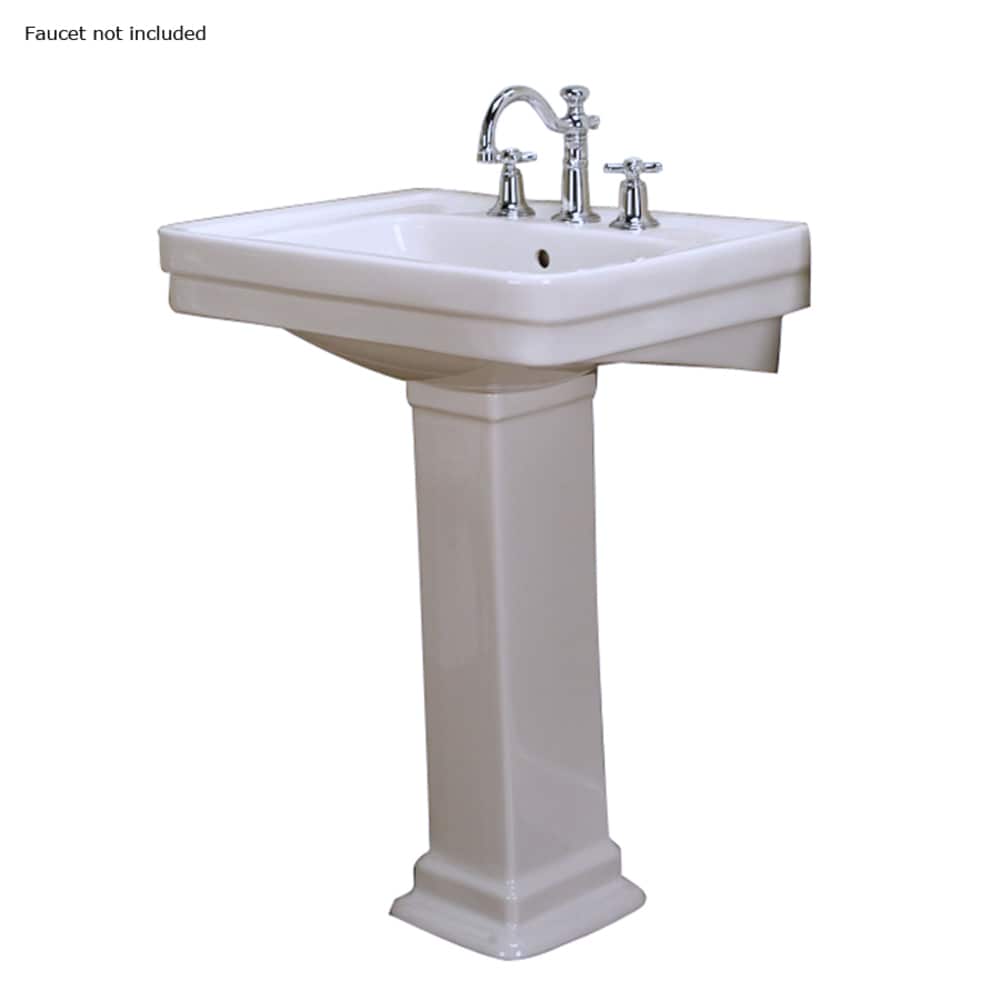 Barclay Sussex: Combo de lavabo con pedestal de porcelana vitrificada blanco (20 pulgadas x 26 pulgadas x 34.75 pulgadas) - 3-668WH