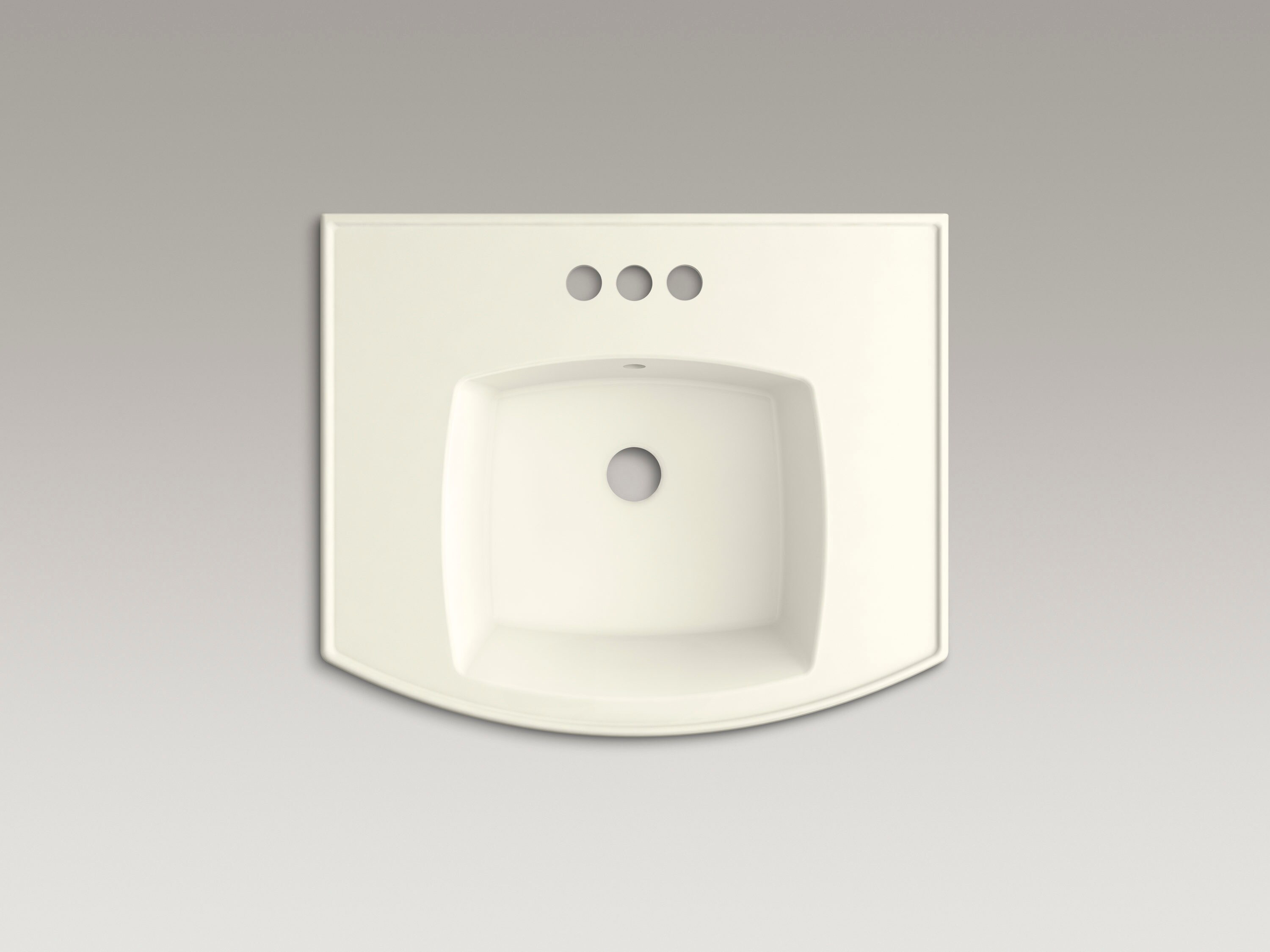 KOHLER Elliston Lavabo de Pedestal de Cerámica Vitrea en Biscuit (23.75 pulgadas x 20 pulgadas x 6.9375 pulgadas) - R6374-4-96