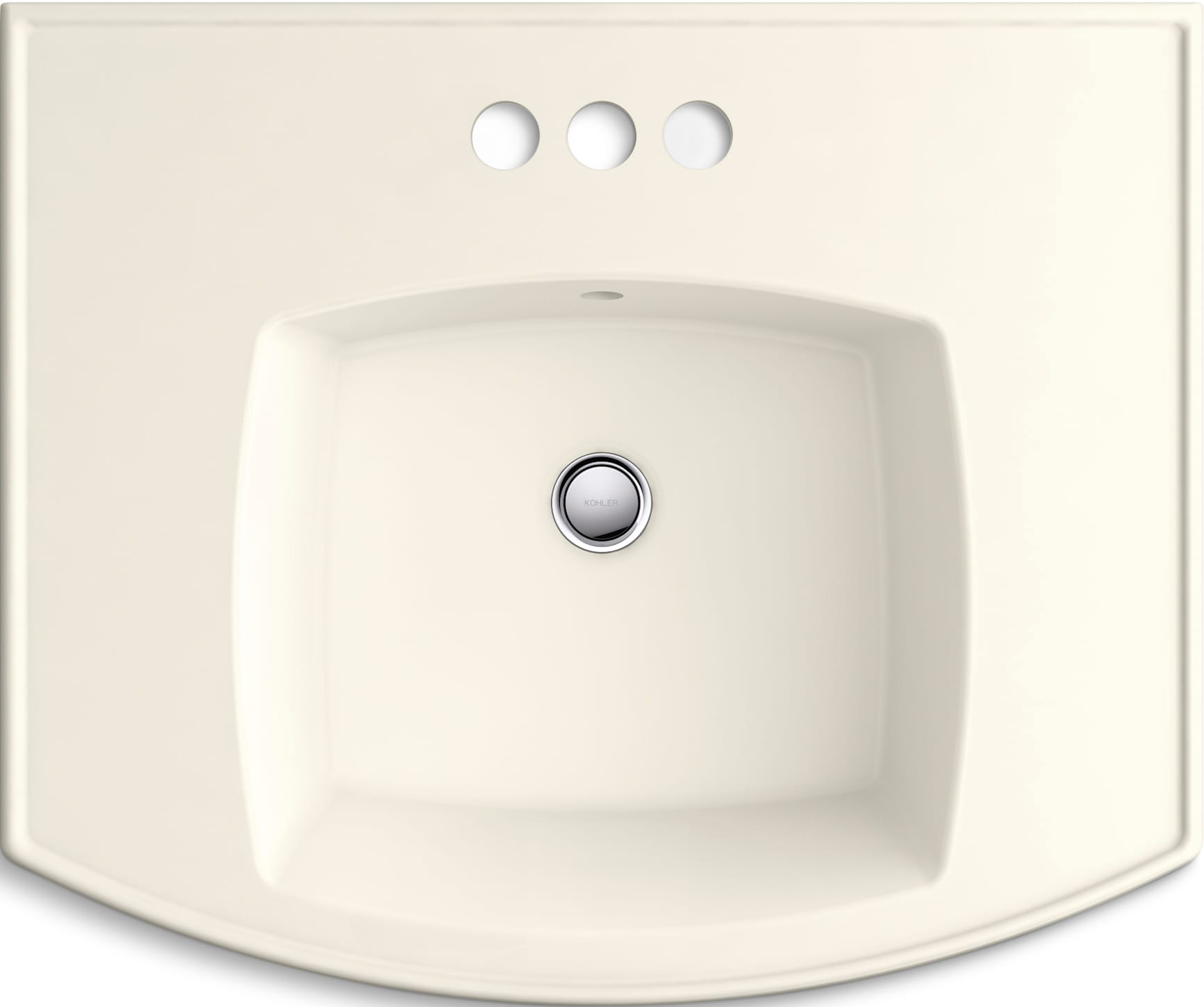 KOHLER Elliston Lavabo de Pedestal de Cerámica Vitrea en Biscuit (23.75 pulgadas x 20 pulgadas x 6.9375 pulgadas) - R6374-4-96