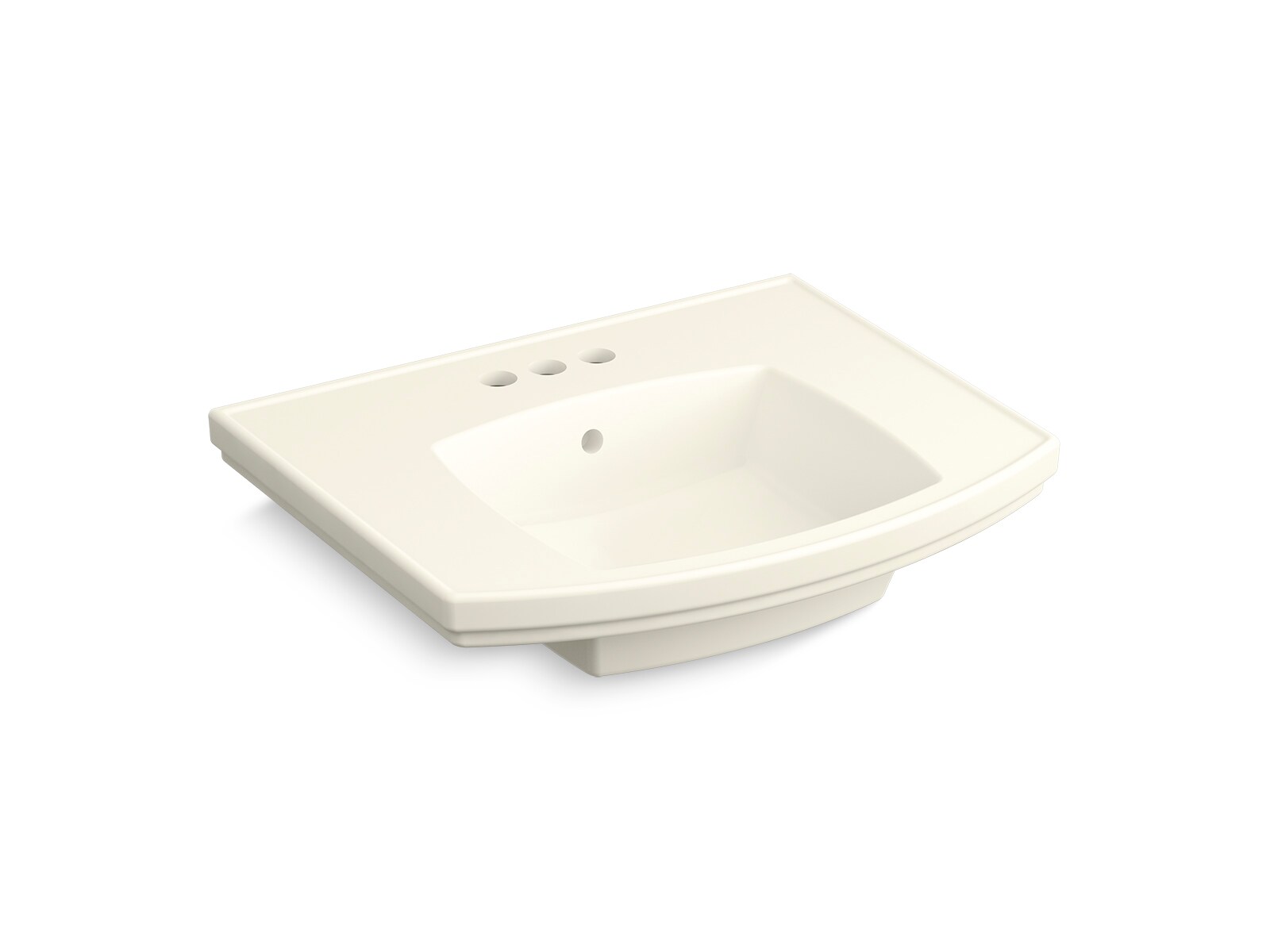 KOHLER Elliston Lavabo de Pedestal de Cerámica Vitrea en Biscuit (23.75 pulgadas x 20 pulgadas x 6.9375 pulgadas) - R6374-4-96