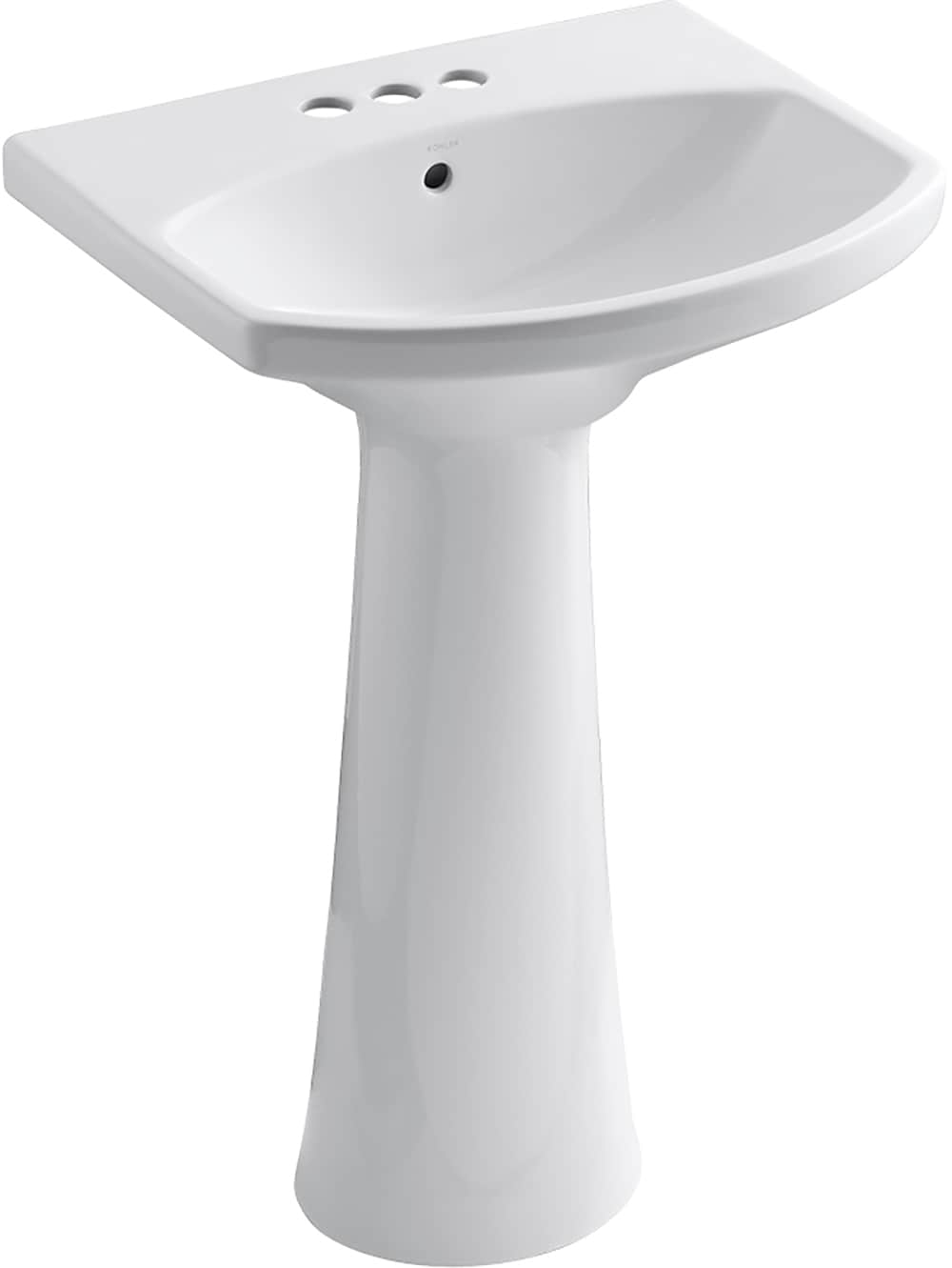 KOHLER Cimarron Vessel Vitreous China Blanco Combo de Lavabo sobre Pedestal (22.75 pulgadas x 73.5 pulgadas x 34.5 pulgadas) - 2362-4-0