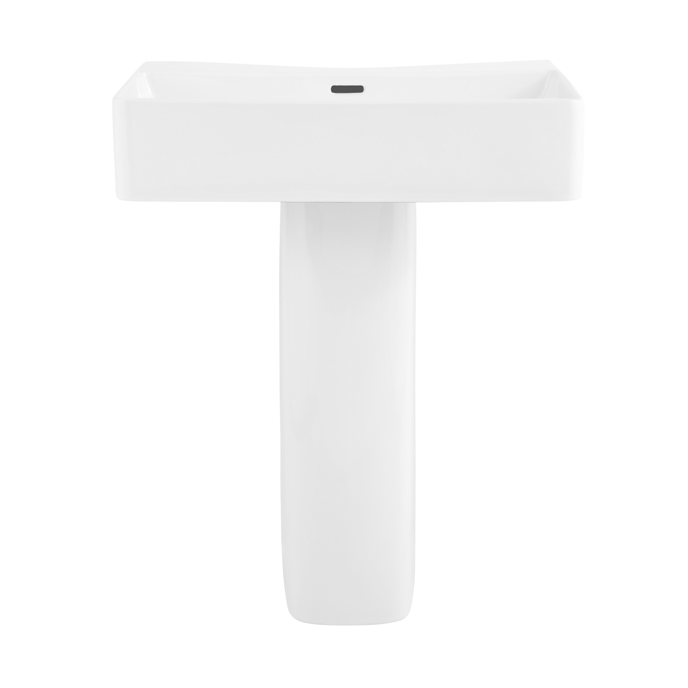 Swiss Madison Bastille - Combo de Lavabo de Pedestal Moderno de Cerámica Blanco Brillante (17 pulgadas x 24 pulgadas x 33.5 pulgadas) - SM-25-PSBAS03WH