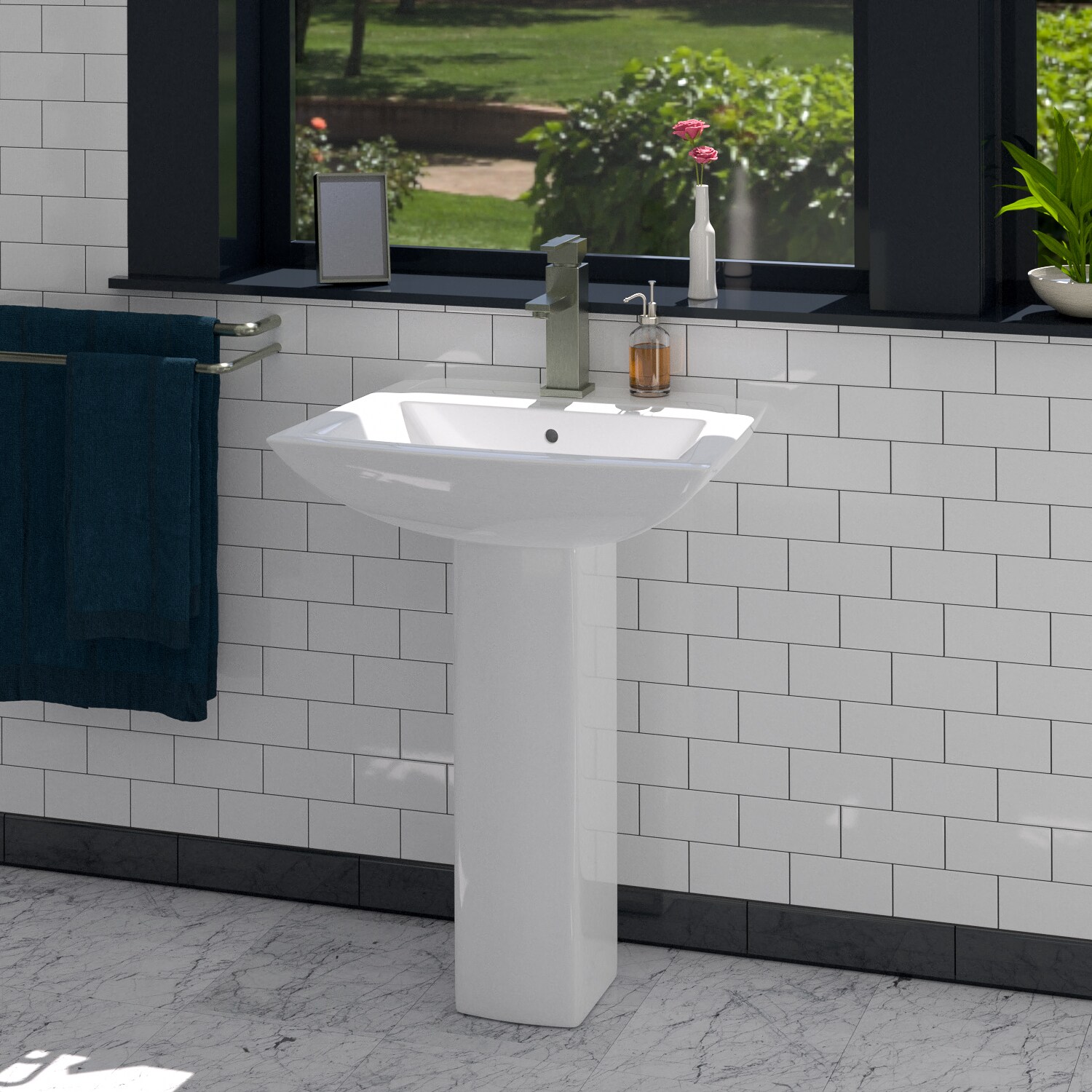 Barclay Burke pedestal lavatory Vitreous China Modern White Pedestal Sink Combo (18.125 pulg. x 24.375 pulg. x 32.625 pulg.) - 3-461WH

Fregadero de pedestal blanco moderno de vitrificado de China de Barclay Burke combo (18.125 pulg. x 24.375 pulg. x 32.625 pulg.) - 3-461WH