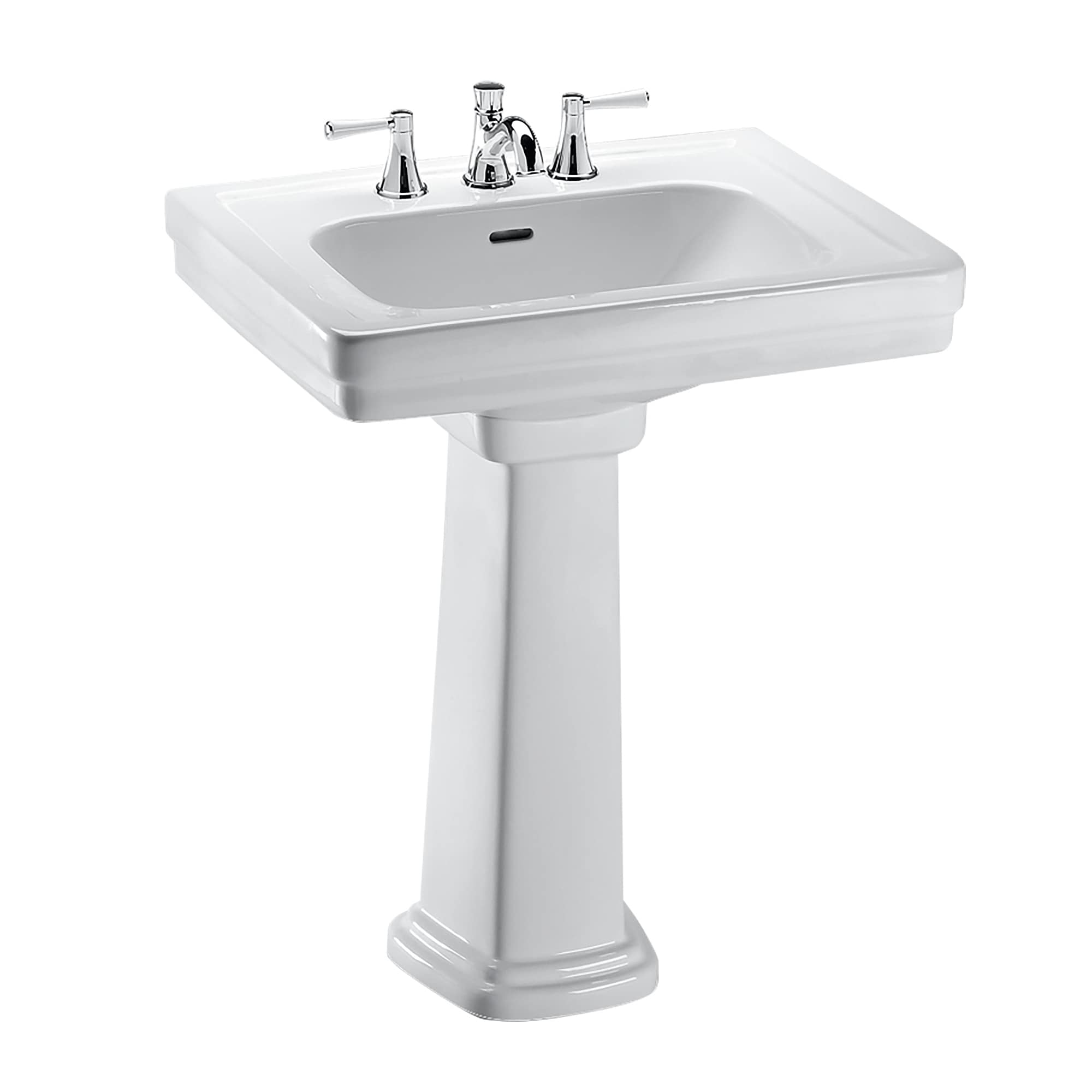 TOTO Promenade Fregadero con pedestal de porcelana vitrificada en color blanco algodón (22.25 pulgadas x 27.5 pulgadas x 34 pulgadas) - LPT530.8N-01