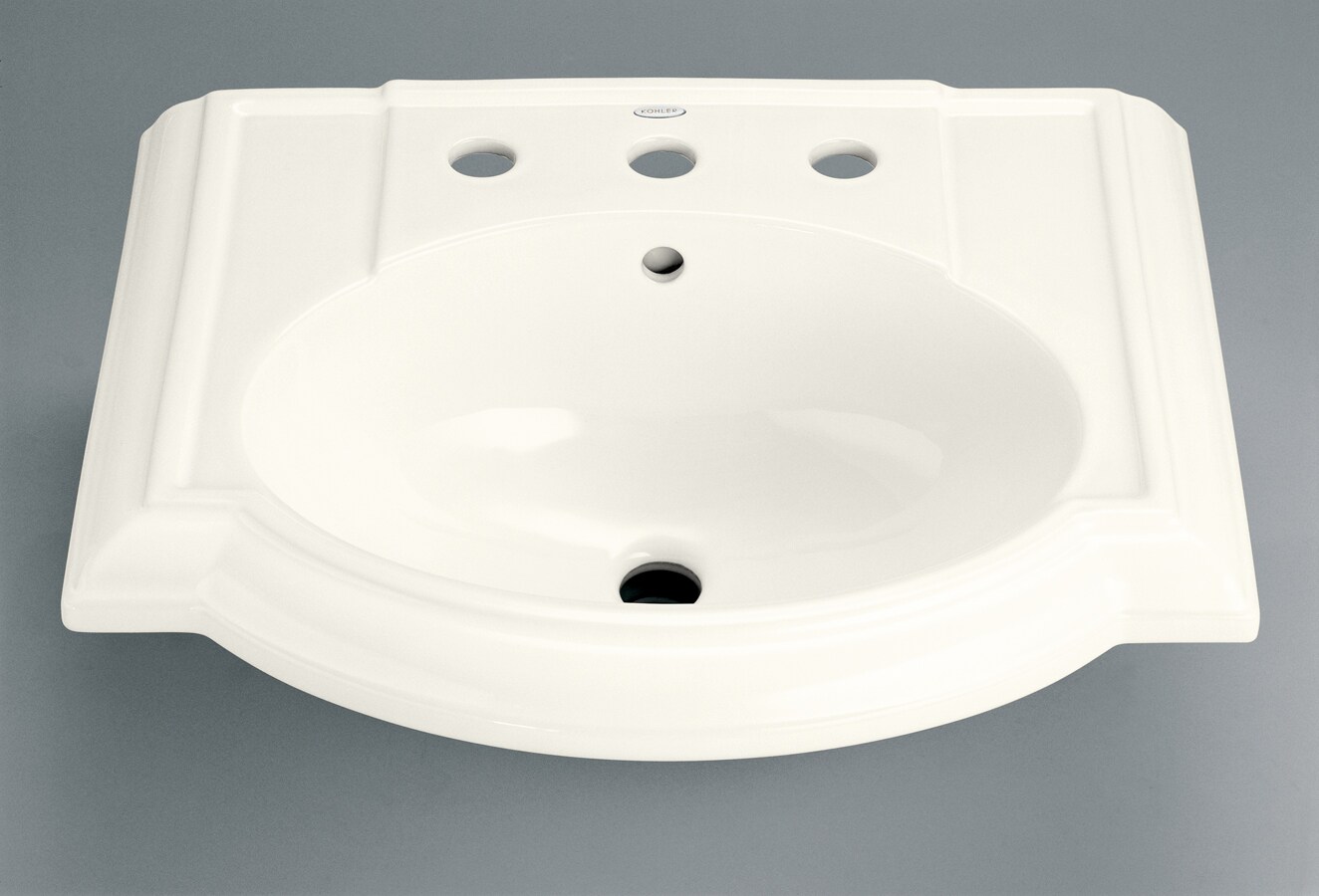 KOHLER Devonshire Lavabo tipo pedestal de porcelana en color blanco hueso (61.28 cm x 50.16 cm x 22.86 cm) - 2287-8-96