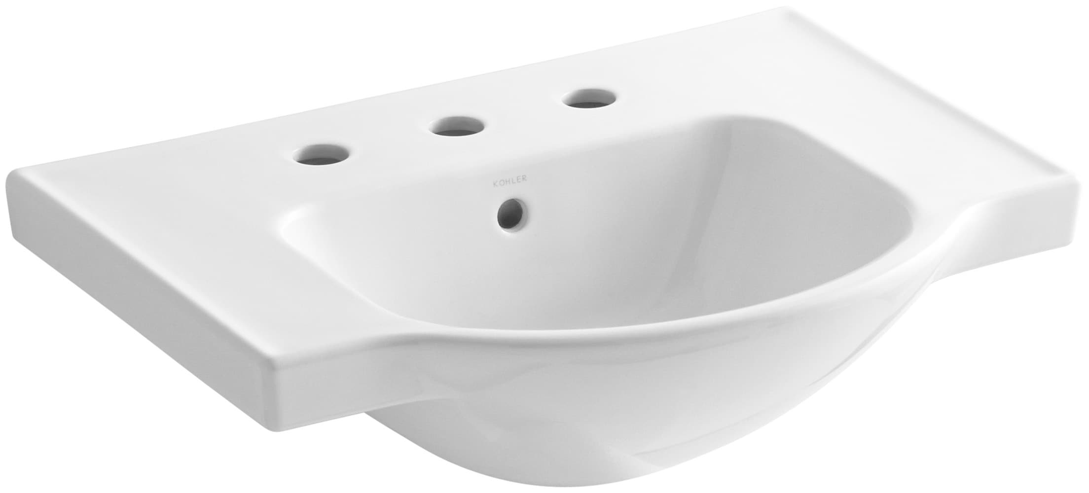 Kohler Veer Vitreous China Lavabo de Pedestal Blanco (24 pulgadas x 18.25 pulgadas x 8 pulgadas) - 5248-8-0