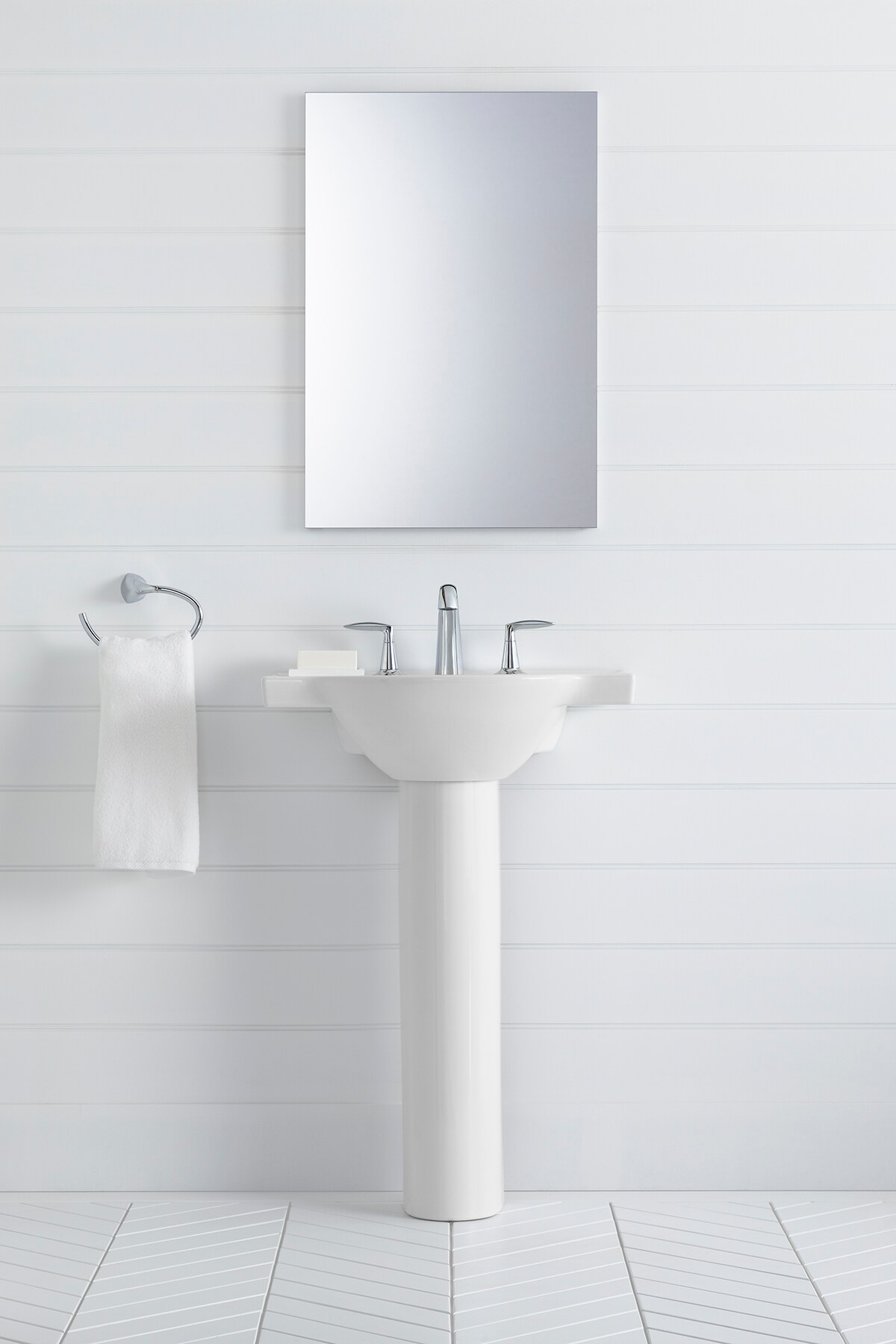 Kohler Veer Vitreous China Lavabo de Pedestal Blanco (24 pulgadas x 18.25 pulgadas x 8 pulgadas) - 5248-8-0