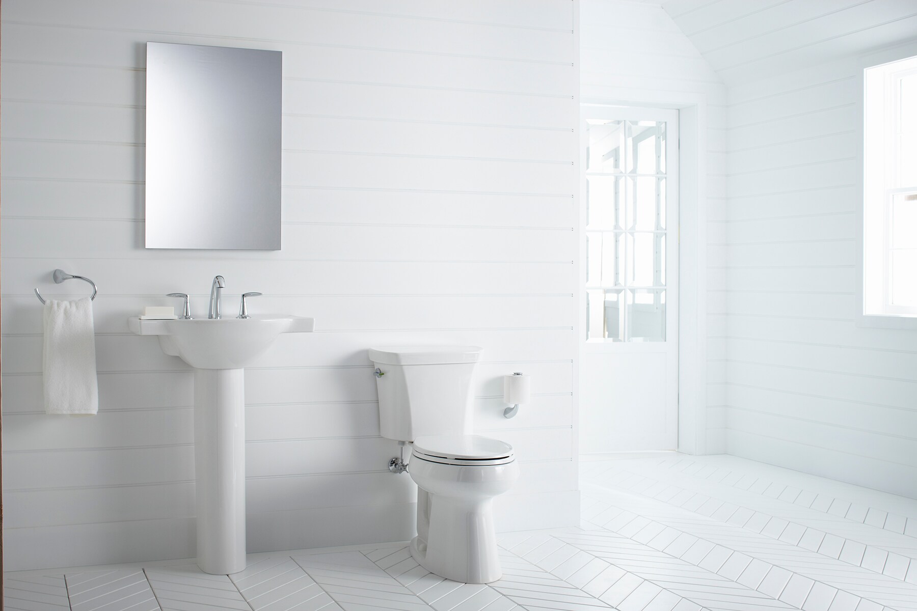Kohler Veer Vitreous China Lavabo de Pedestal Blanco (24 pulgadas x 18.25 pulgadas x 8 pulgadas) - 5248-8-0