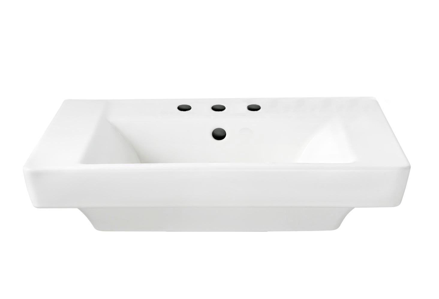 American Standard Boulevard Lavabo de pedestal de porcelana blanca con desagüe (19 pulgadas x 24 pulgadas x 35.5 pulgadas) - 0641008.020