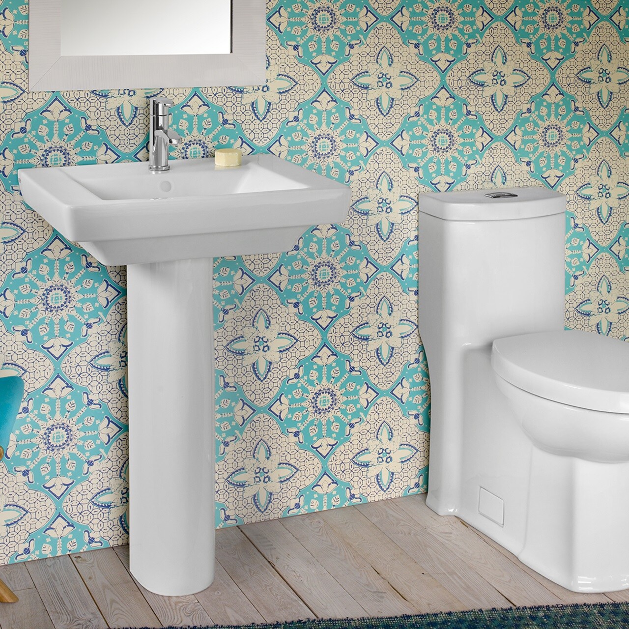 American Standard Boulevard Lavabo de pedestal de porcelana blanca con desagüe (19 pulgadas x 24 pulgadas x 35.5 pulgadas) - 0641008.020