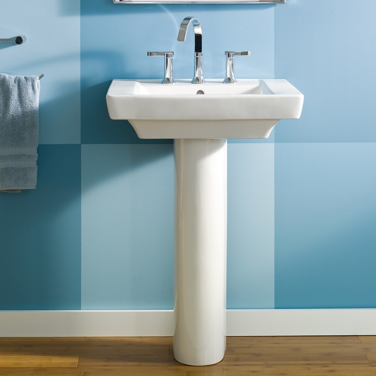 American Standard Boulevard Lavabo de pedestal de porcelana blanca con desagüe (19 pulgadas x 24 pulgadas x 35.5 pulgadas) - 0641008.020