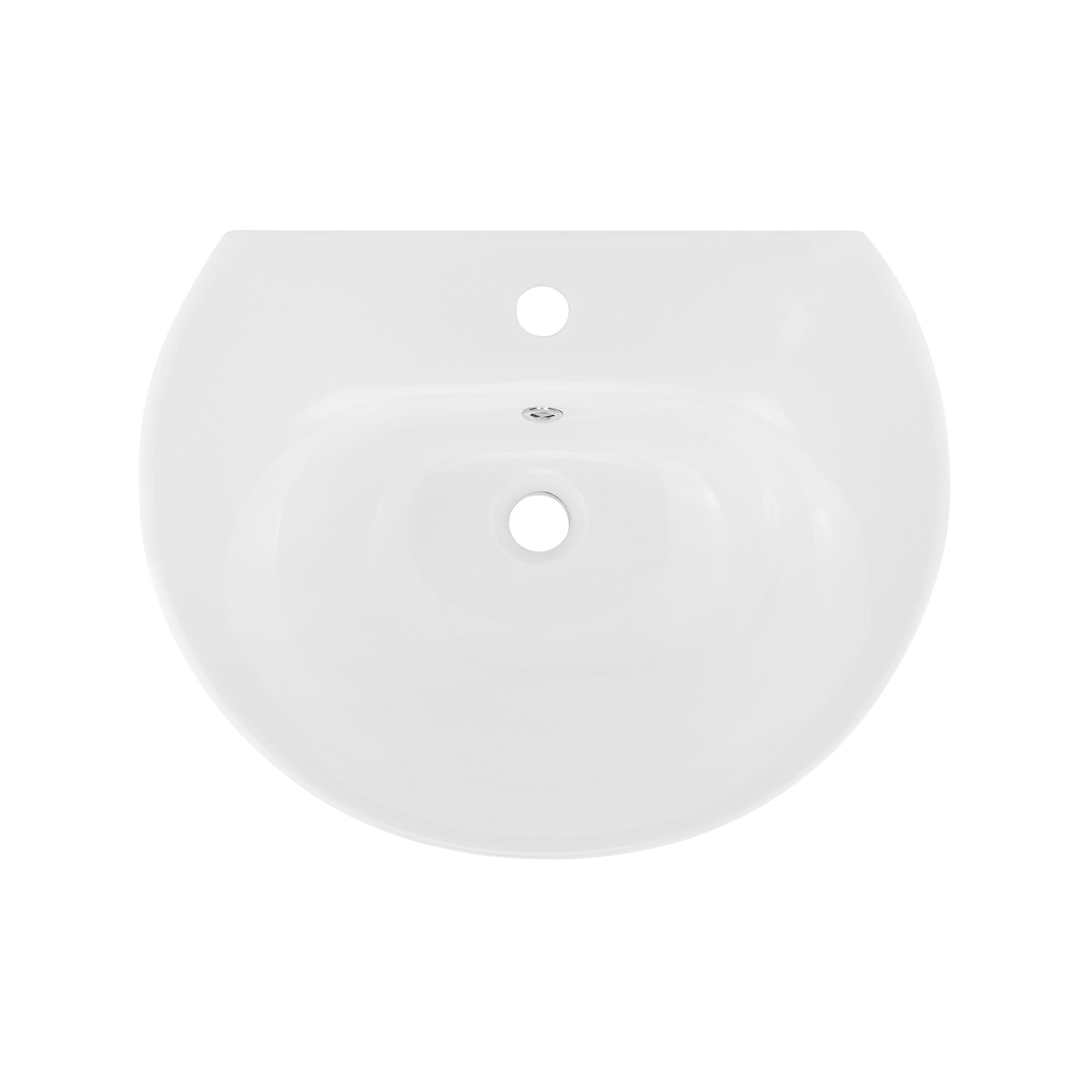 Lavabo pedestal moderno de cerámica Celeste en blanco brillante Swiss Madison (23 pulgadas x 32 pulgadas) - SM-25-PSCEL03WH