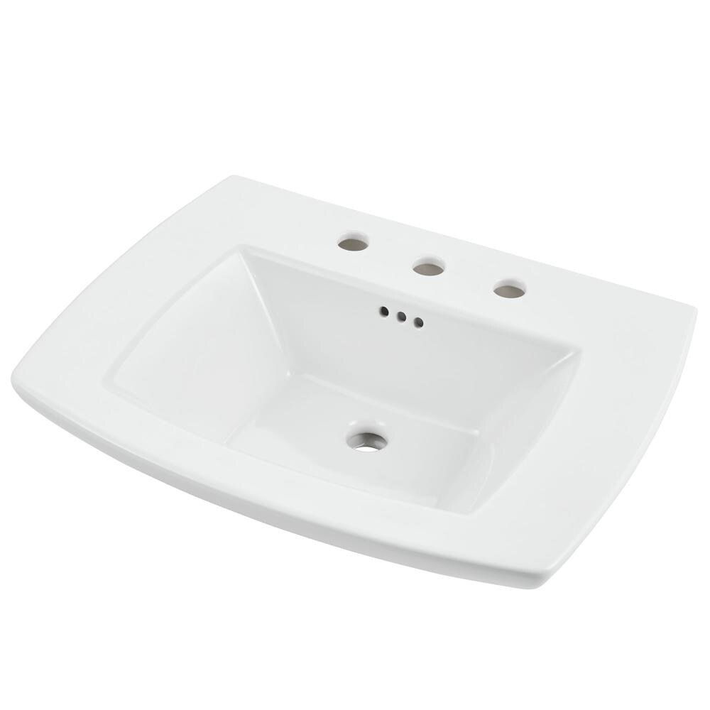 American Standard Edgemere Fireclay Modern White Pedestal Sink Top (26.25 pulgadas x 21.12 pulgadas x 9.31 pulgadas) - 0445008.020