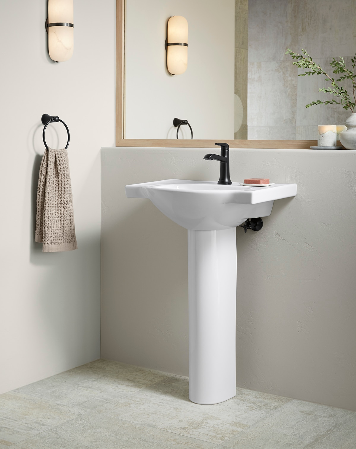 Kohler Veer Lavabo de pedestal de porcelana blanca base (42530 pulgadas x 7 pulgadas x 29 pulgadas) - 5246-0