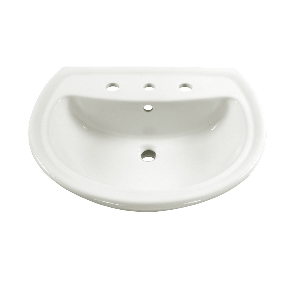 American Standard Lavabo pedestal de porcelana blanca Cadet (20 pulg. x 24.5 pulg. x 8 pulg.) - 0236008.020