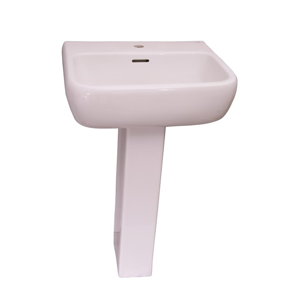 Barclay Metropolitan Lavabo de Pedestal Combo de Porcelana Blanca Moderna (13.75 pulgadas x 16.5 pulgadas x 33.87 pulgadas) - 3-931WH