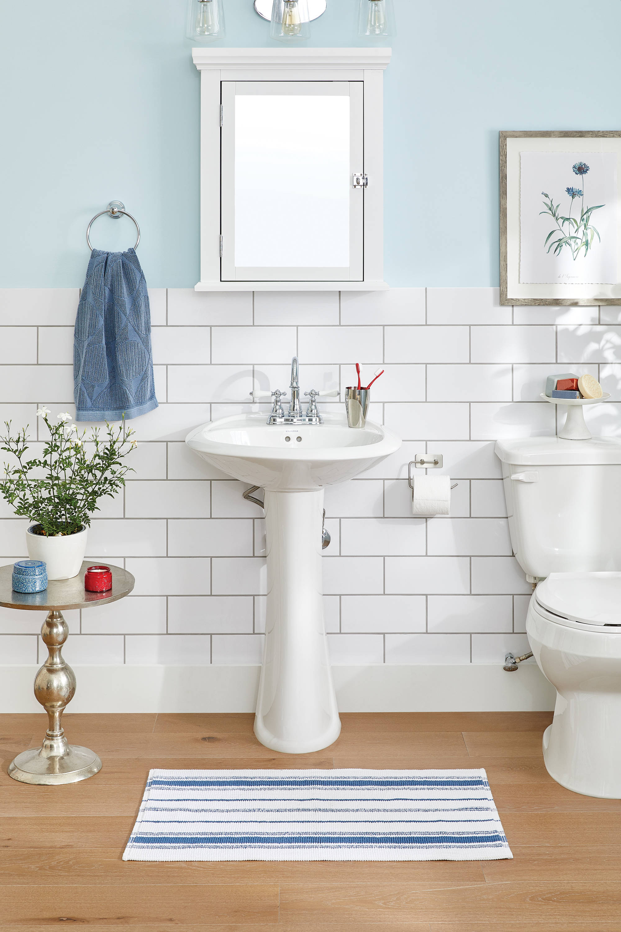 Mansfield Maverick Vitreous China Sink Combo en Blanco con Pedestal (21.5 pulgadas x 24 pulgadas x 33 pulgadas) - 349-4
