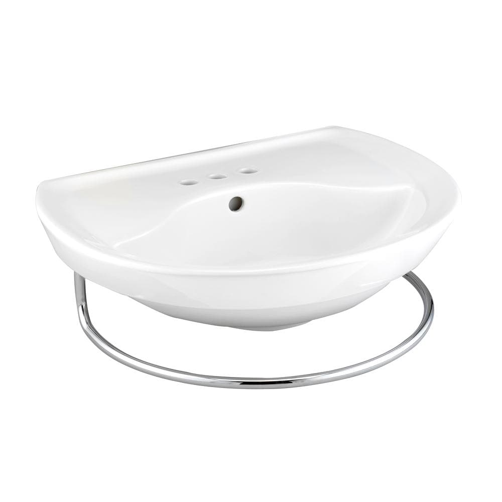 American Standard Ravenna Fireclay White Pedestal Sink Top (25.75 pulgadas x 21.06 pulgadas x 10.5 pulgadas) - 0268004.020