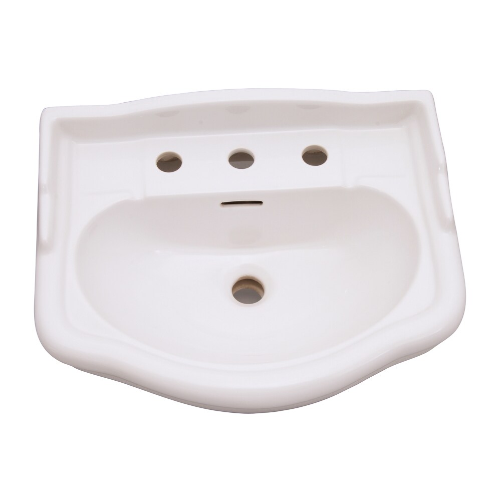 Barclay Barclay Stanford Combo de lavamanos de pedestal blanco moderno de porcelana vitrificada (17.125 pulgadas x 21.75 pulgadas x 35.5 pulgadas) - 3-868WH