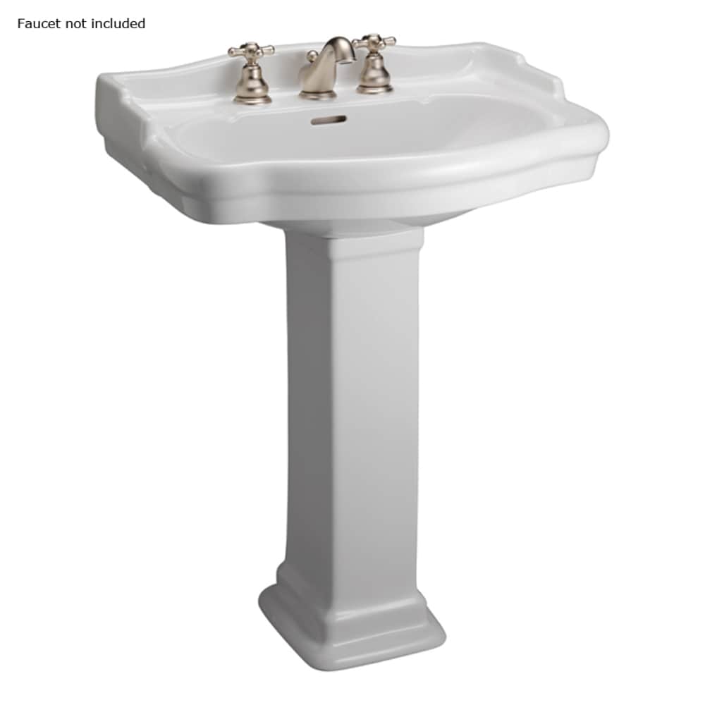 Barclay Barclay Stanford Combo de lavamanos de pedestal blanco moderno de porcelana vitrificada (17.125 pulgadas x 21.75 pulgadas x 35.5 pulgadas) - 3-868WH