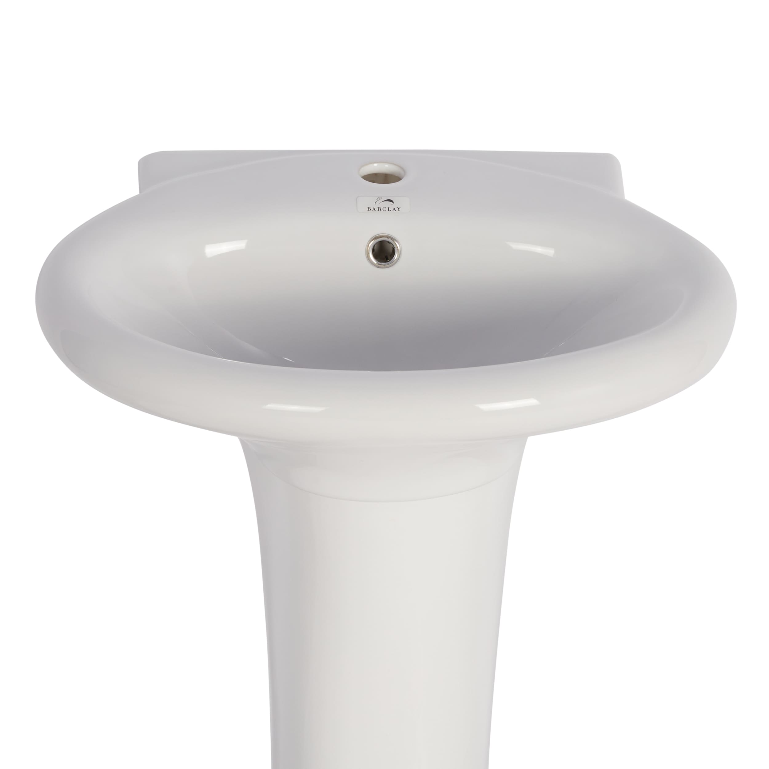 Lavabo de pedestal Barclay Collins de porcelana vitrificada blanco moderno Combo de lavabo de pedestal (22.5 pulgadas x 18.87 pulgadas x 31.12 pulgadas) - 3-281WH