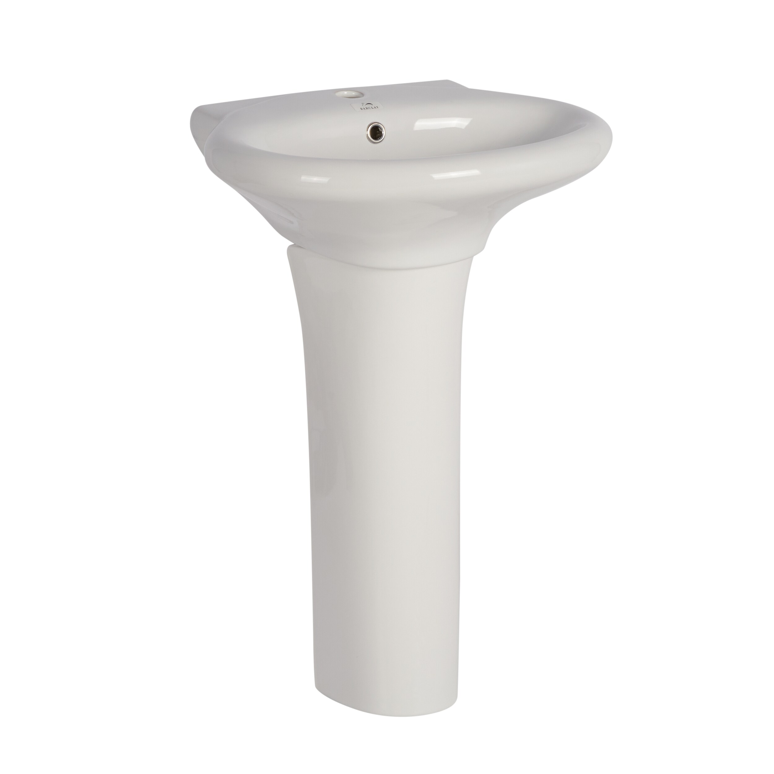 Lavabo de pedestal Barclay Collins de porcelana vitrificada blanco moderno Combo de lavabo de pedestal (22.5 pulgadas x 18.87 pulgadas x 31.12 pulgadas) - 3-281WH